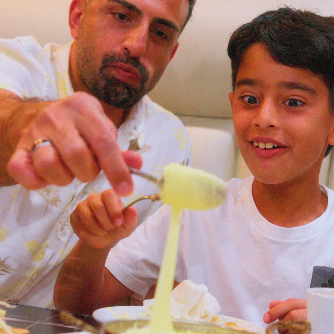 efendi turkish breakfast cheese pull father and son.png