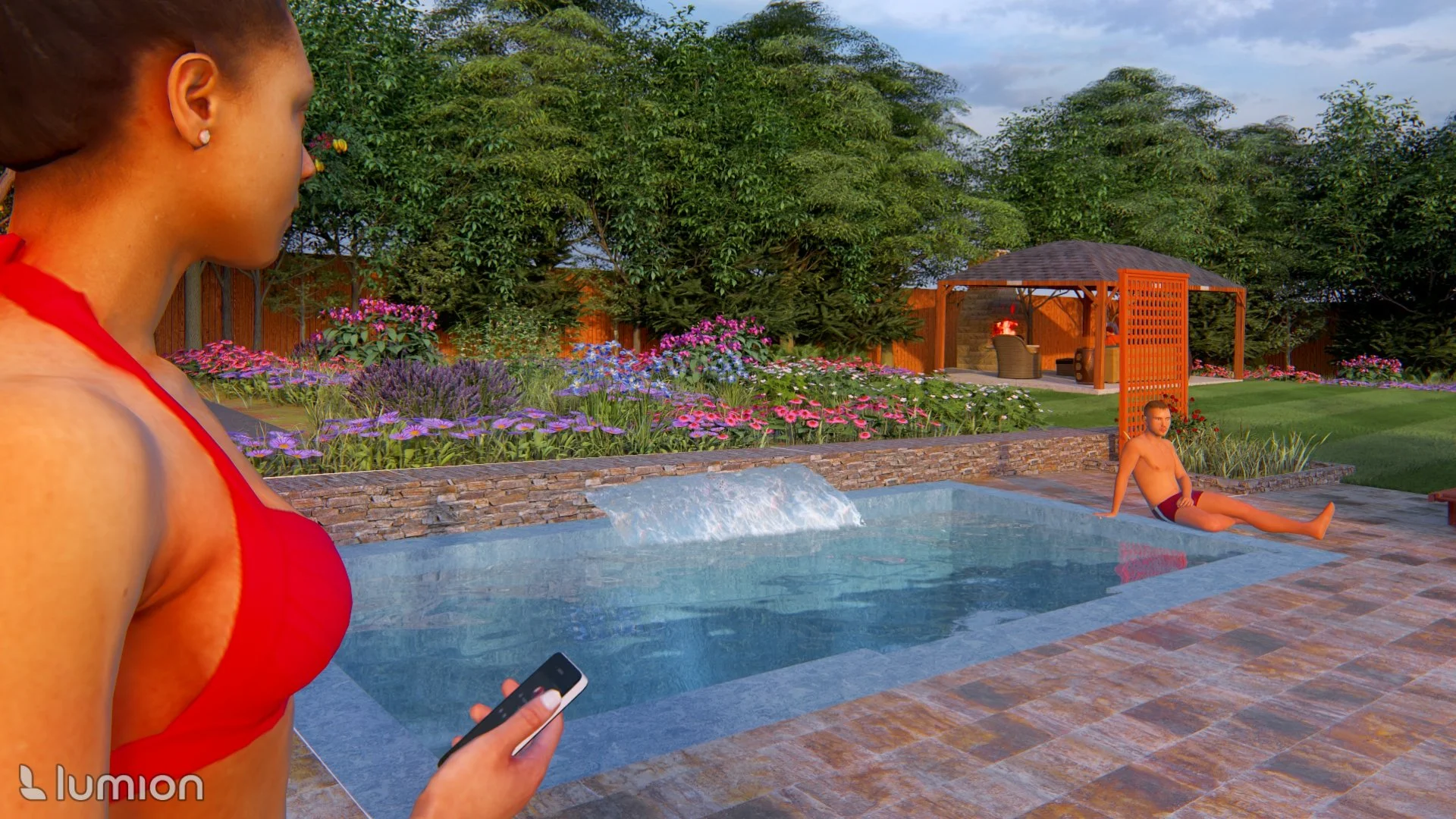 Pool and Pollinator Meadow - Rendered in Lumion