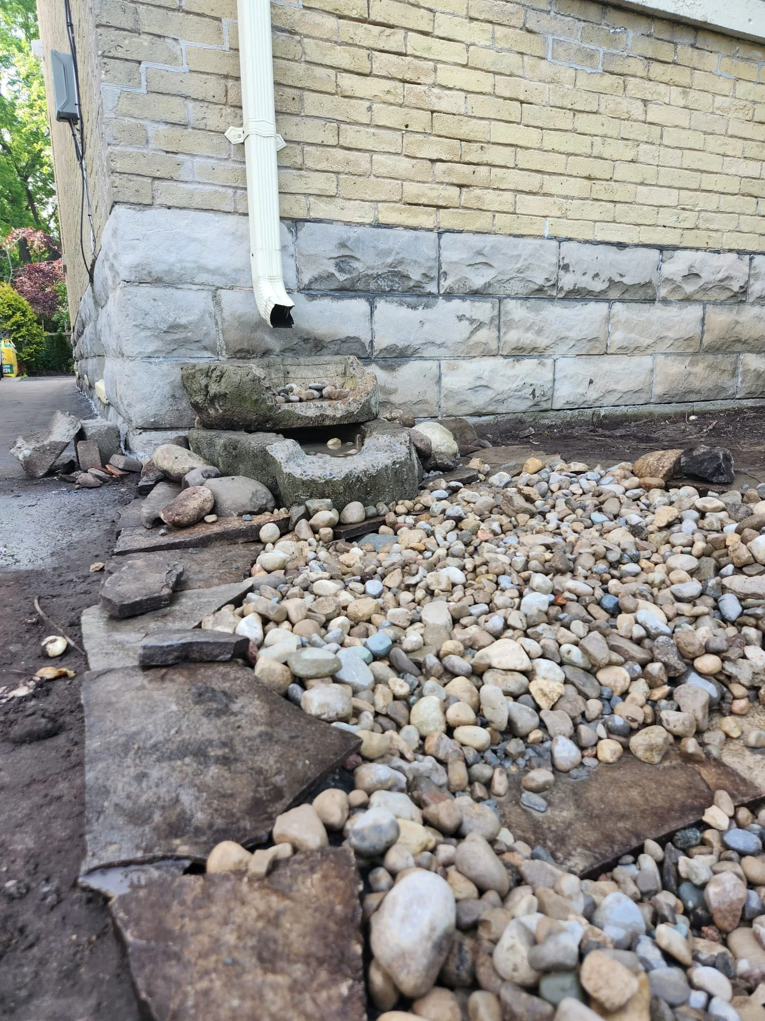 2024 - Downspout & rain garden construction