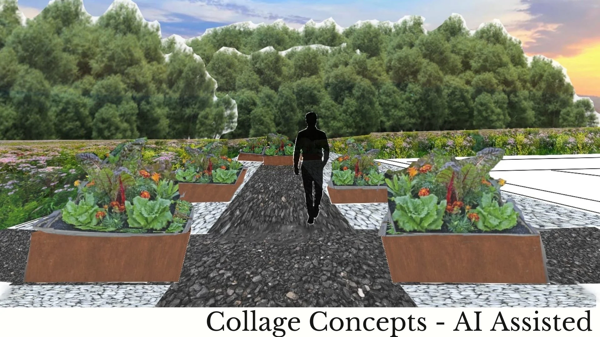 Concept Collage - AI Assisted & Edited in Sketchbook