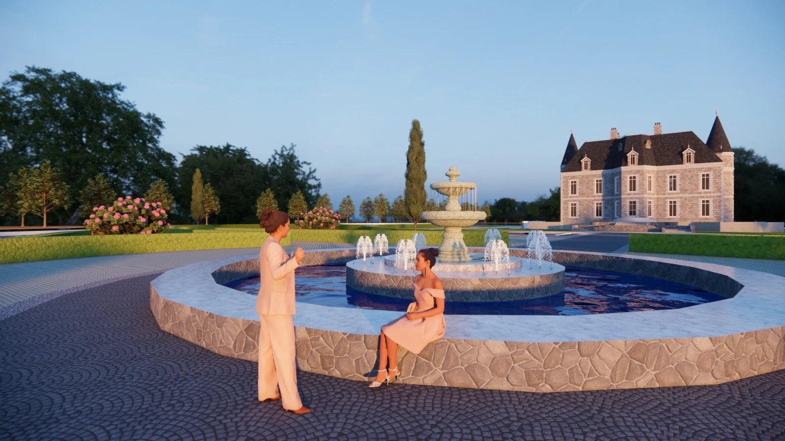 Perspective Render - Enscape - the Fountain of Venus