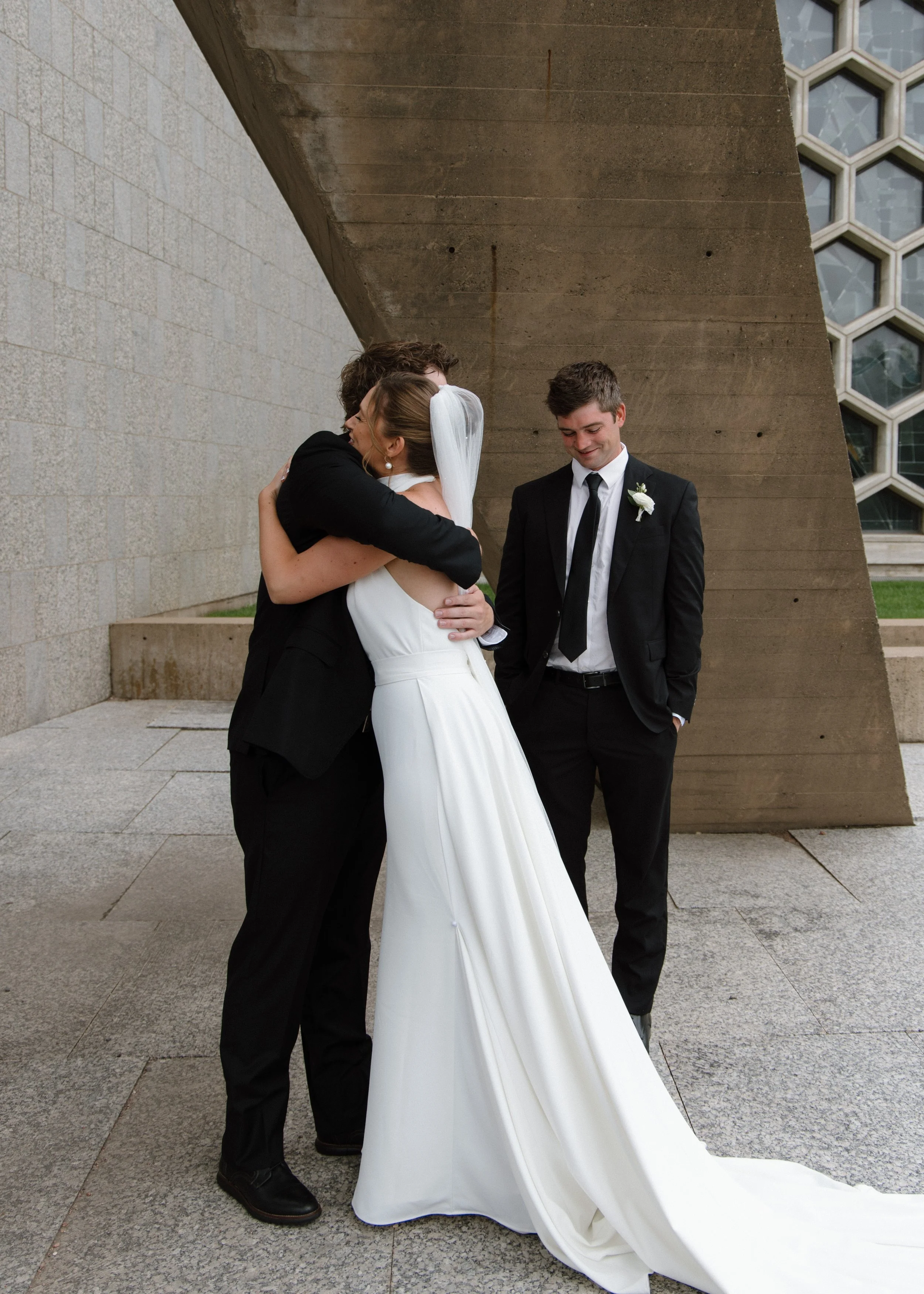 LaPanta Omann Wedding Portraits, LaPanta brother first look, bride and brothers first look portraits