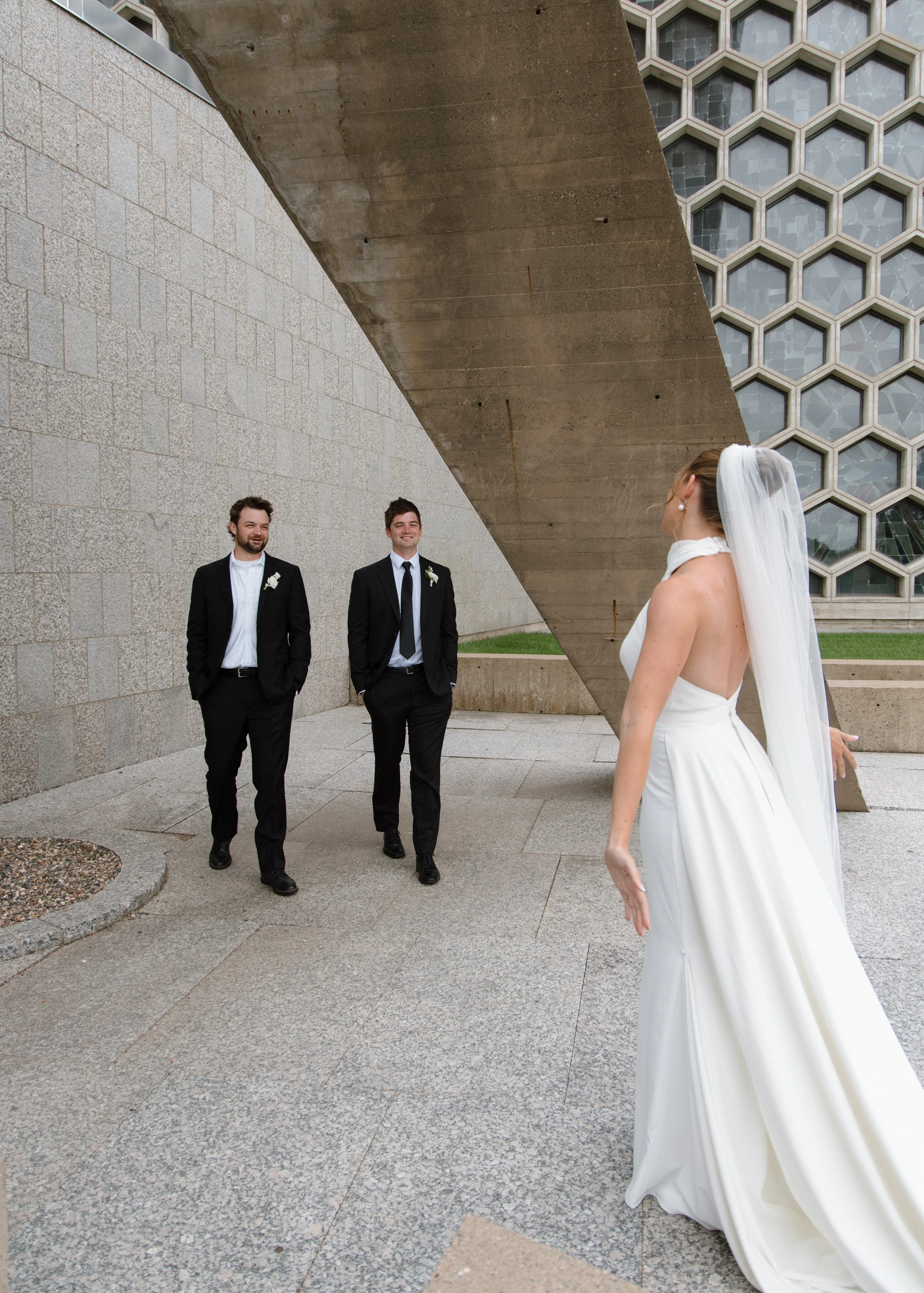 LaPanta Omann Wedding Portraits, LaPanta brother first look, bride and brothers first look portraits