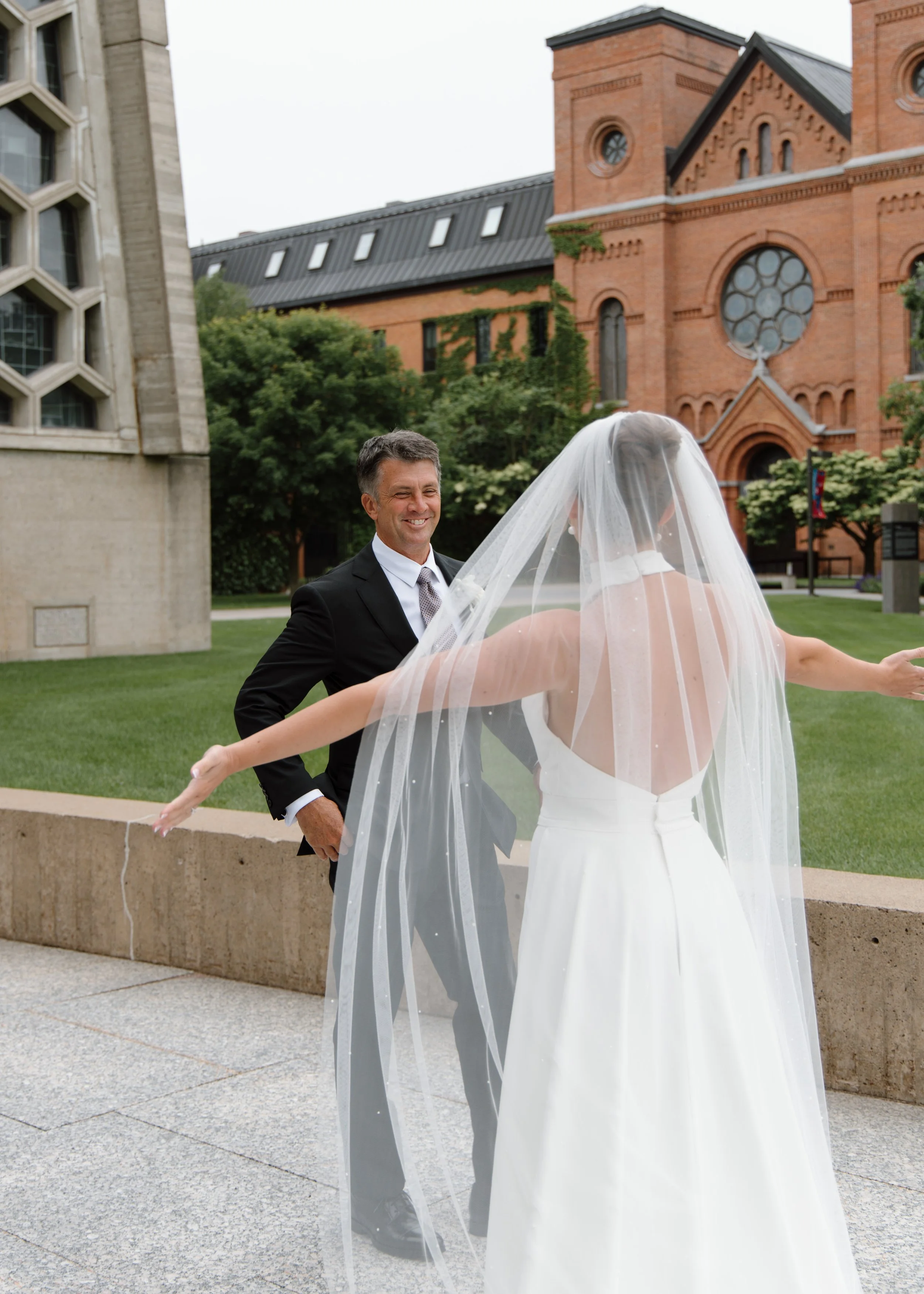 LaPanta Omann Wedding Portraits, Anthony LaPanta, bride and father first look portraits