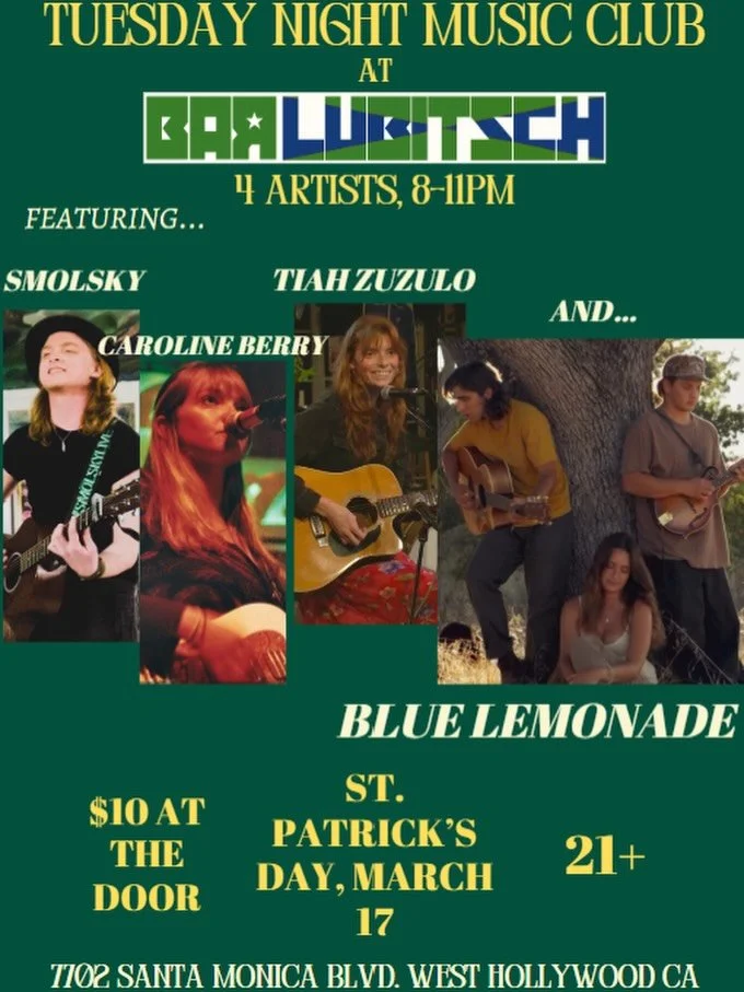 And just like that we are on to the next!! I will be performing with some very talented artists in ONE WEEK, March 17, at Bar Lubitsch in WeHo!! It&rsquo;s gonna be an amazing night of good music and good vibes so RSVP at the link in my bio now! $10 