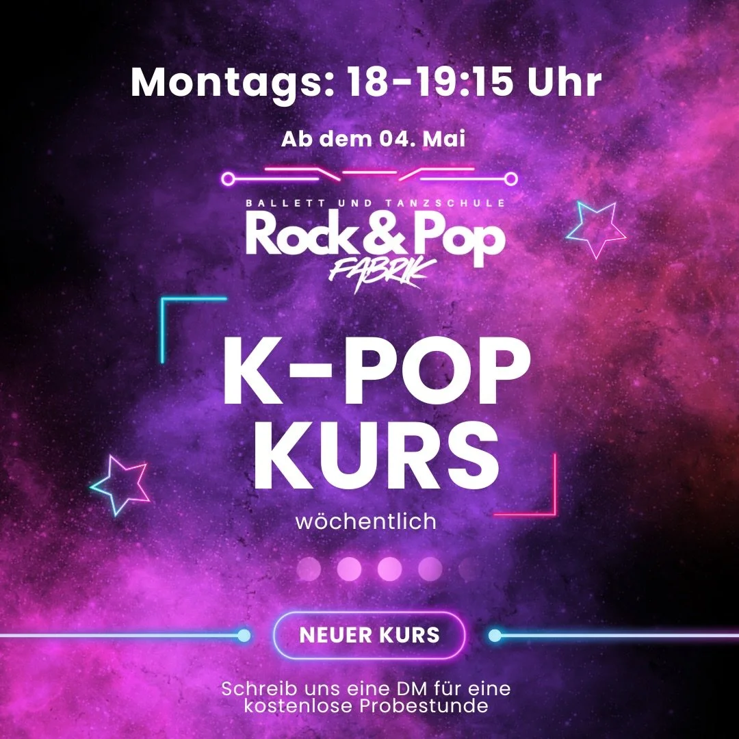 K-POP Class - Jeden Montag 18-19:15 Uhr 
@paradise_kisss_ 

Melde dich bei uns f&uuml;r eine kostenlose Probestunde ✌🏻