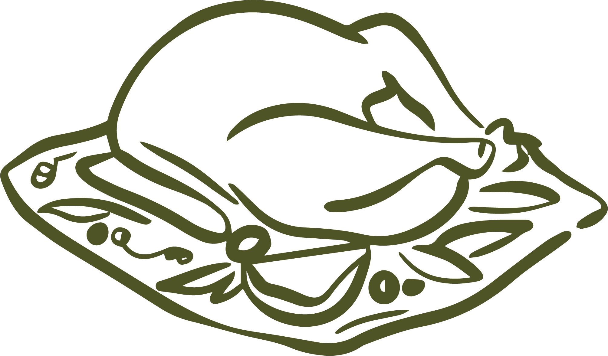 Line drawing of turkey meal