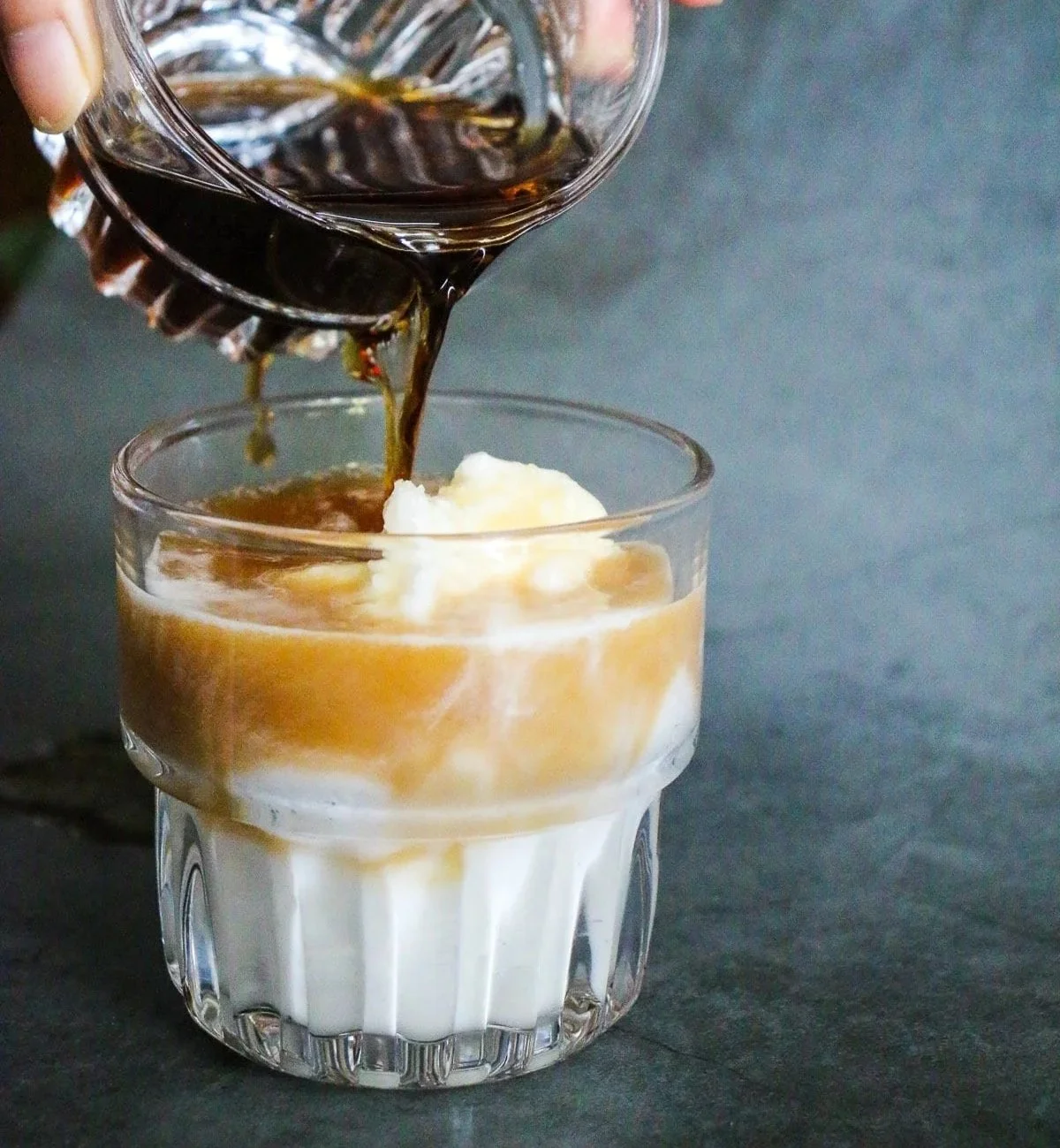 Iced Vietnamese coconut coffee from CAPHE