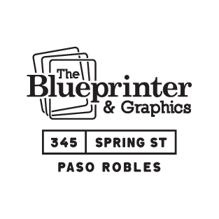 Logo for The Blueprinter & Graphics, located at 345 Spring St, Paso Robles.