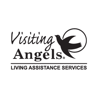 Logo for Visiting Angels Living Assistance Services, featuring a stylized angel and the company name.