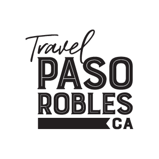 Travel Paso Robles, CA logo in black and gray text with a stylized underline.