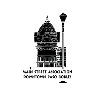 Blueprint drawing of a historic building with a domed clock tower and a street lamp, labeled 'Main Street Association Downtown Davao R.O.B. 13'.