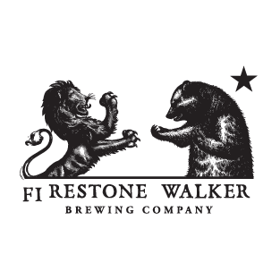Logo of FI Restone Walker Brewing Company featuring a lion on the left and an alligator on the right facing each other, with a star at the top right.