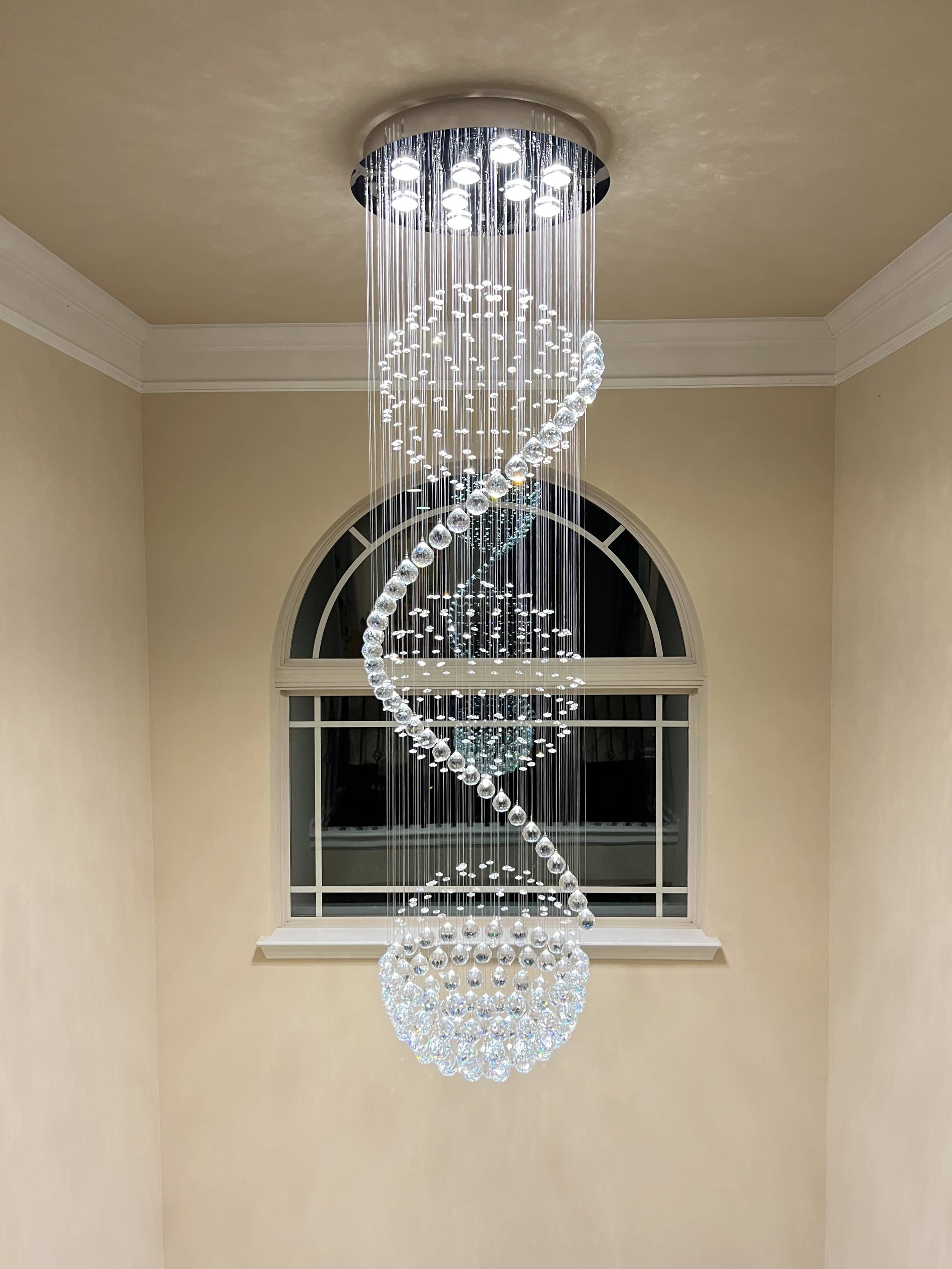 Chandelier installed by local electricians from Greenville Electric LLC