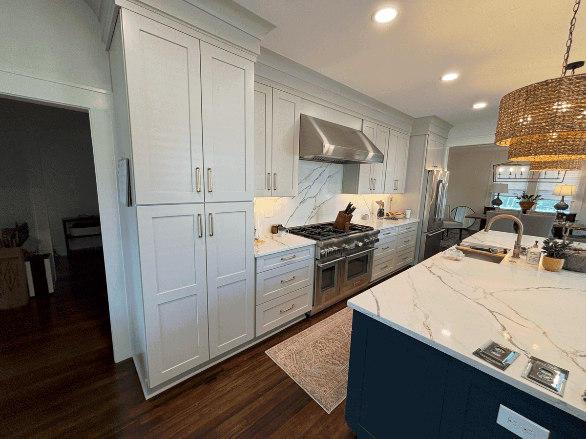 kitchen with recessed lights and under cabinet lighting freshly installed