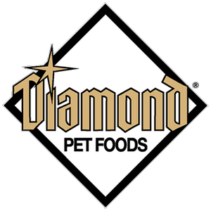 Logo for Diamond Pet Foods featuring the word 'Diamond' with a gold star above the 'd', and 'Pet Foods' written below.