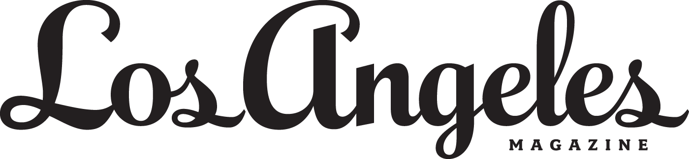 Los Angeles Magazine logo in black cursive font.