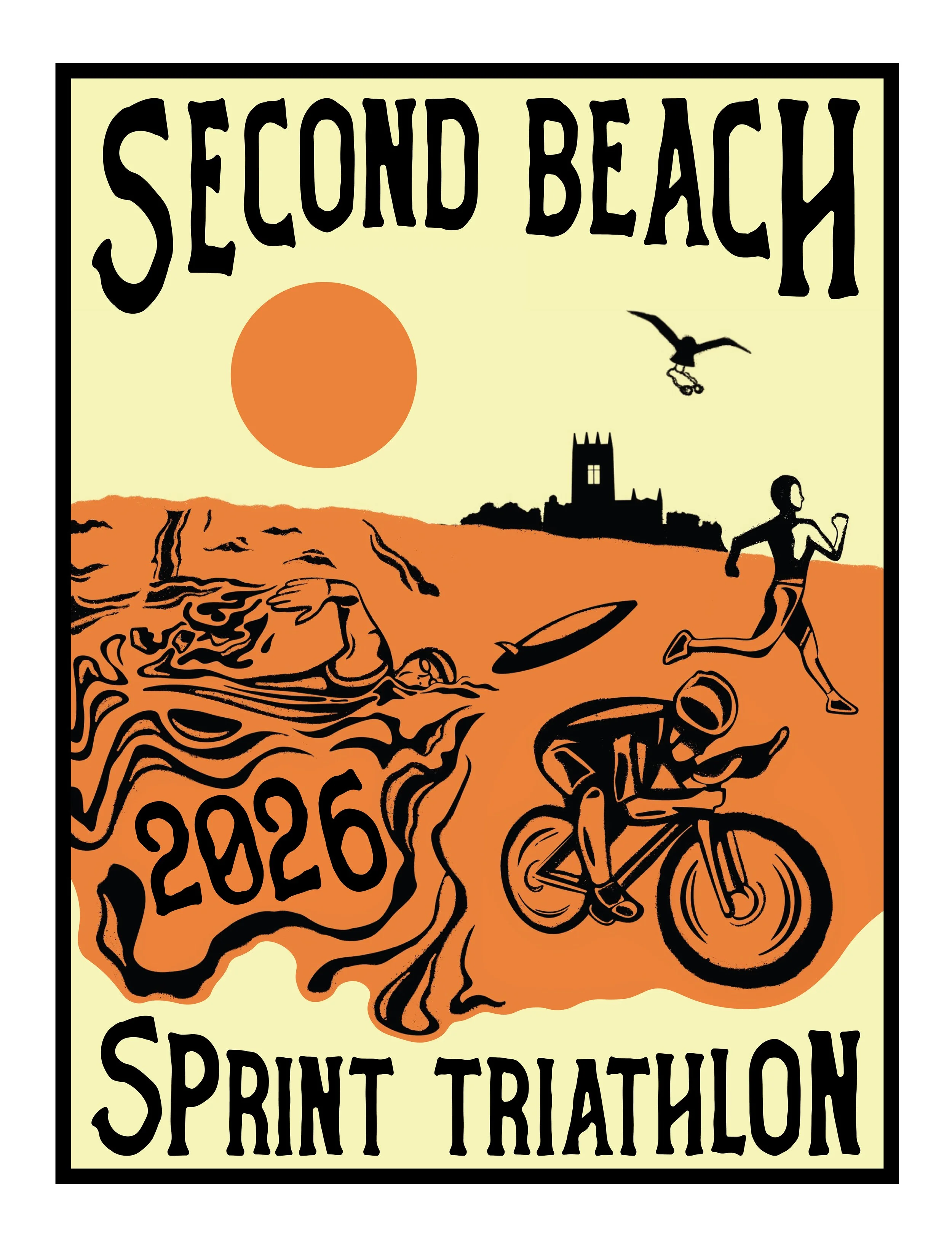 Second Beach Triathlon Event Tee
