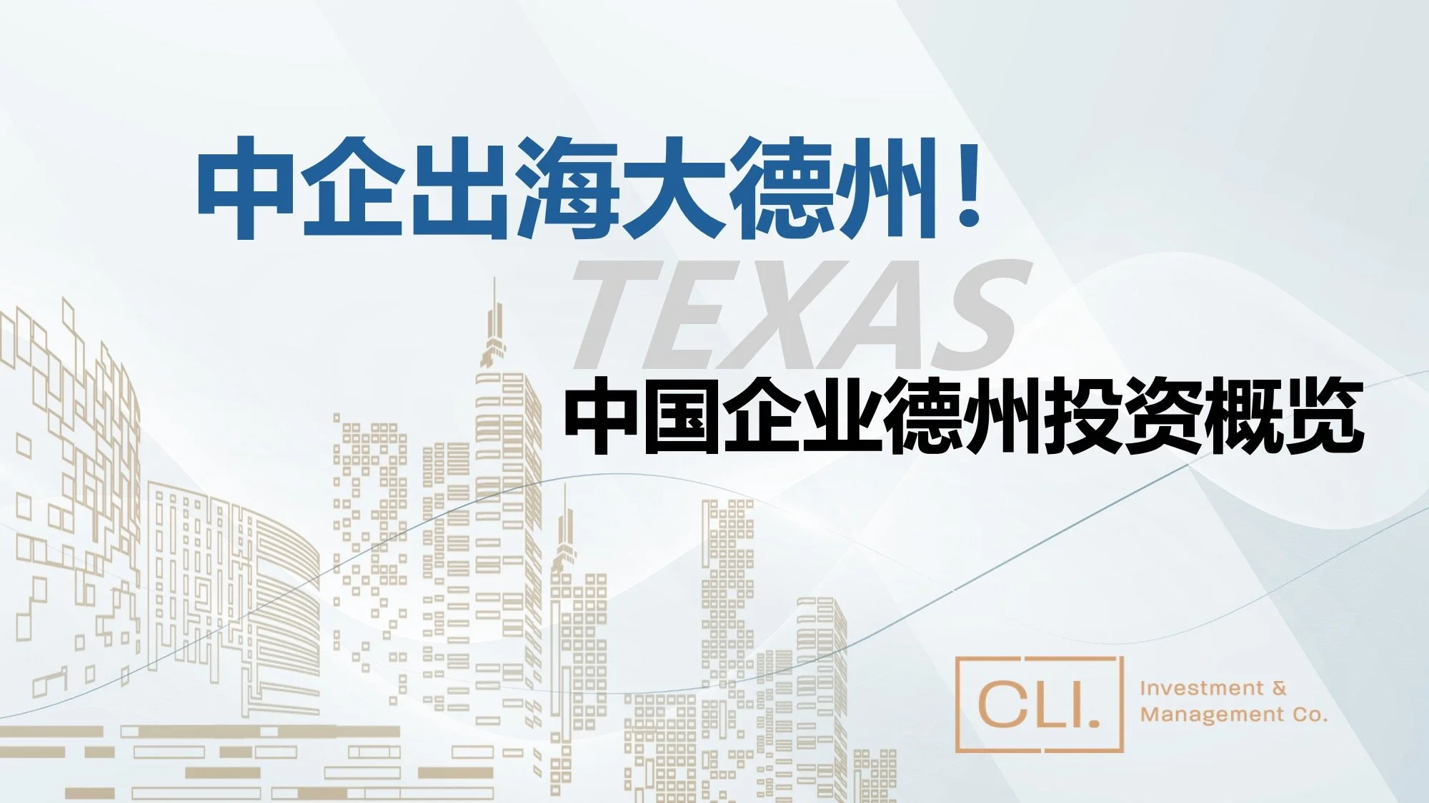 中企出海大德州-中国企业美国德州投资概览