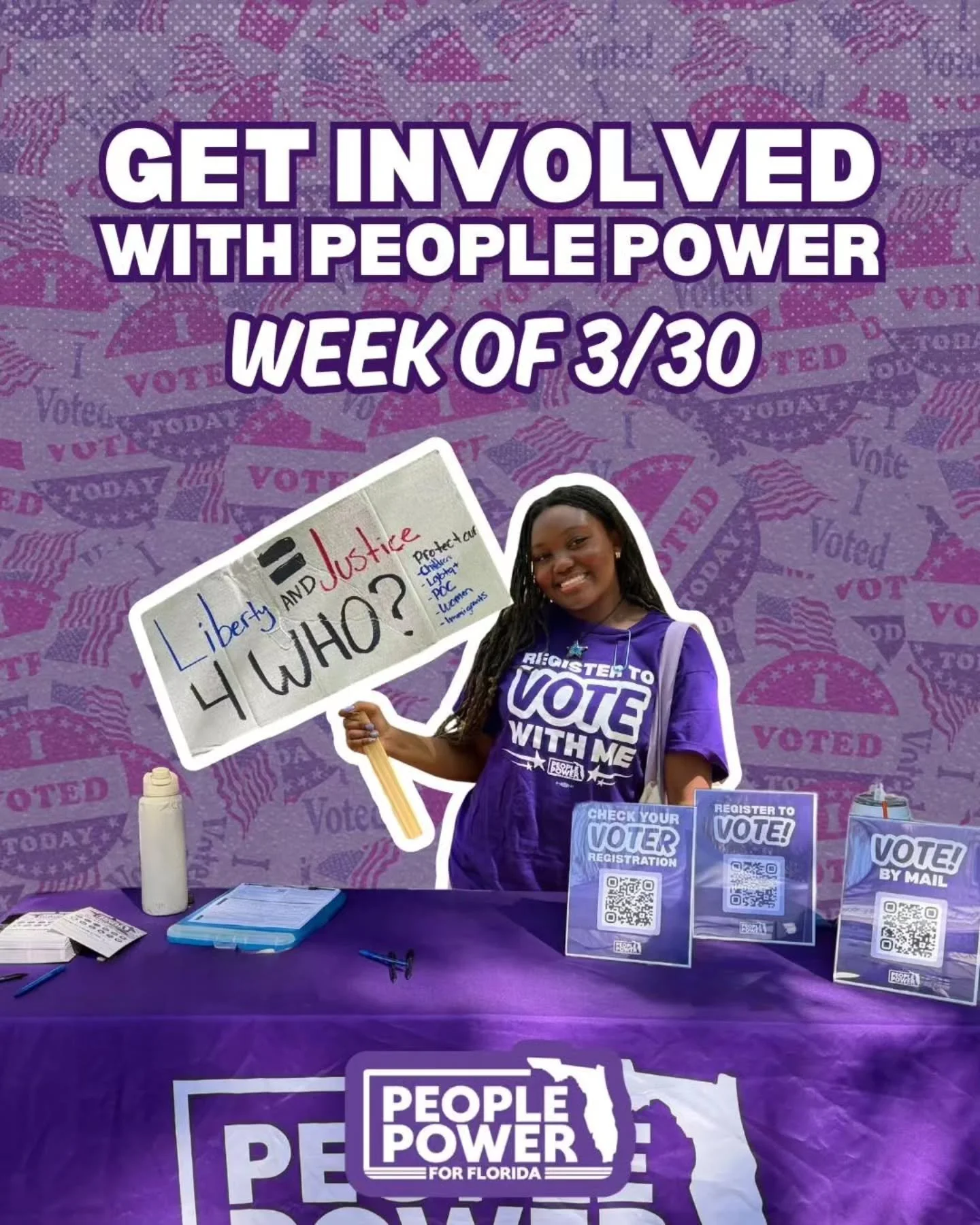 Looking for more chances to get involved after No Kings? 📢

We're on different college campuses across the state weekly--here's your guide to where we'll be this week! ✨️

Nearby? Volunteer with us or stop by to register or update your voter registr