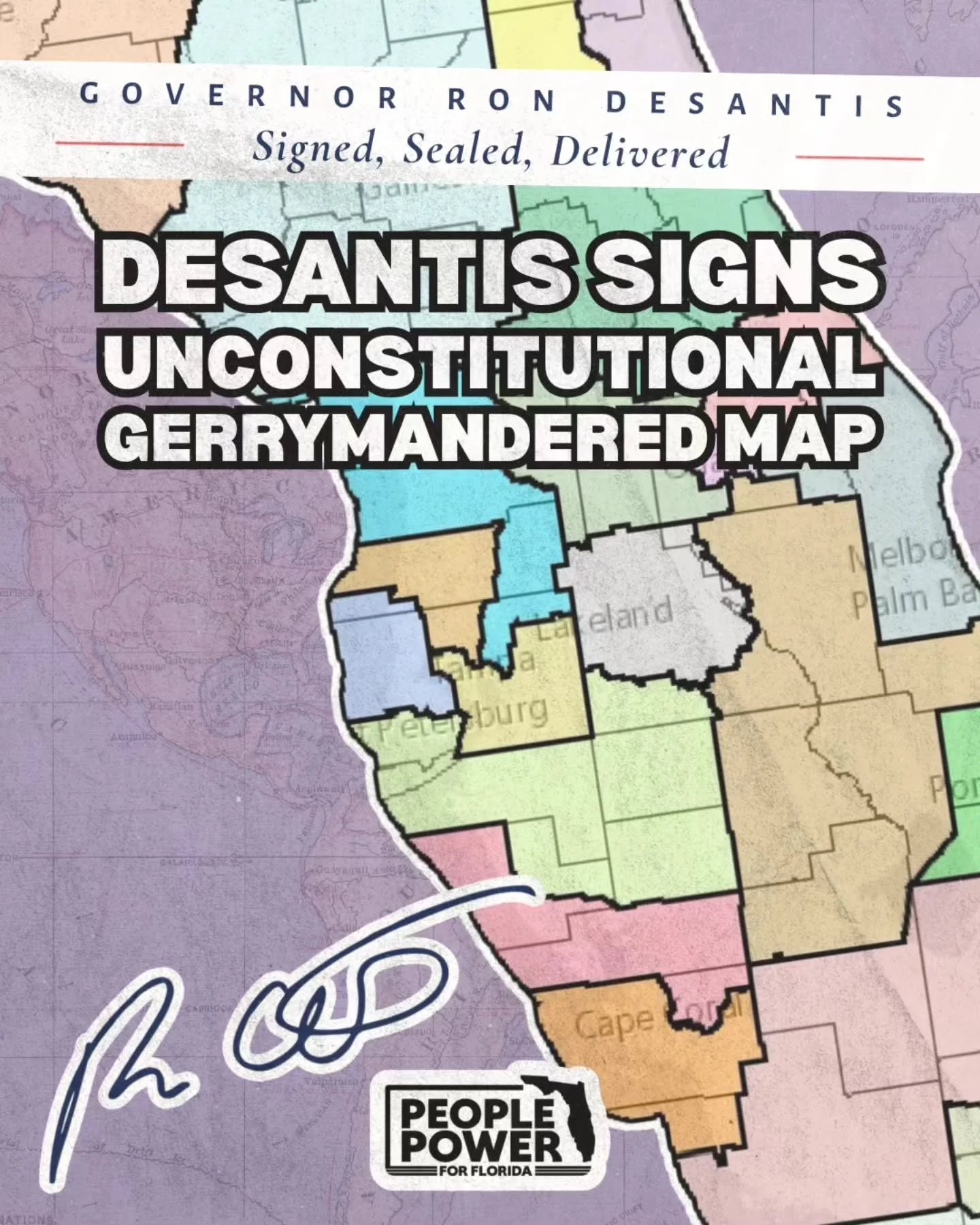 🚨Governor DeSantis has signed a new congressional redistricting map into law, a move that could significantly shift Florida's representation. 🗳️

This new map aggressively redraws districts across the state, including in Tampa, Orlando, and Miami, 