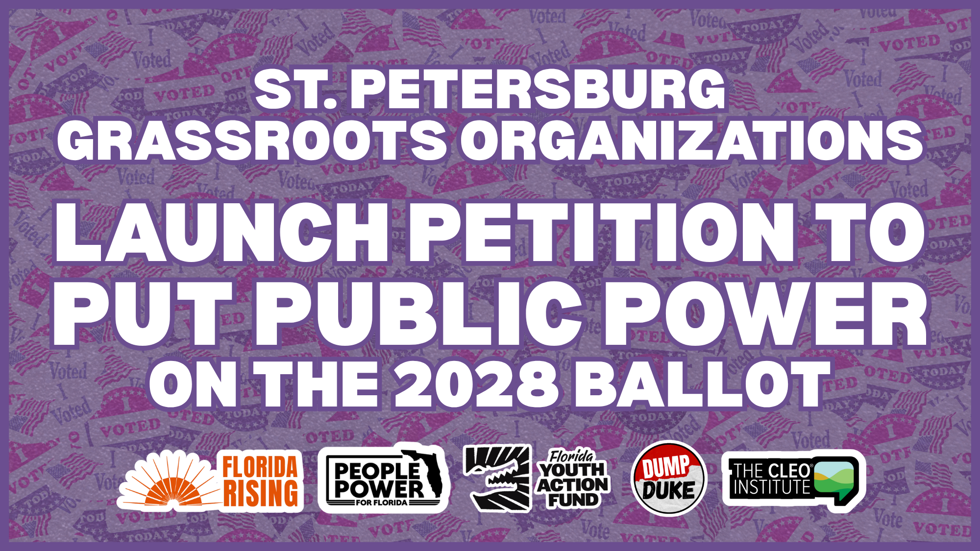 St. Petersburg Grassroots Organizations Launch Petition to Put Public Power on the 2028 Ballot
