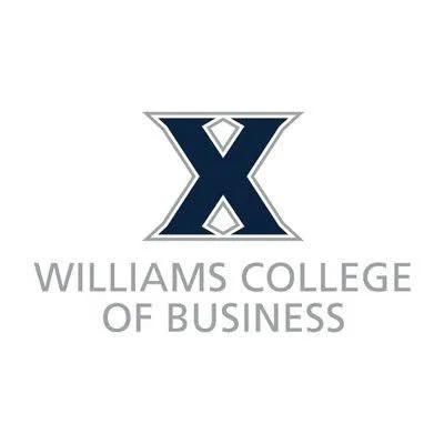 Williams College of Business logo with a large navy blue 'X' and the text 'Williams College of Business' underneath.