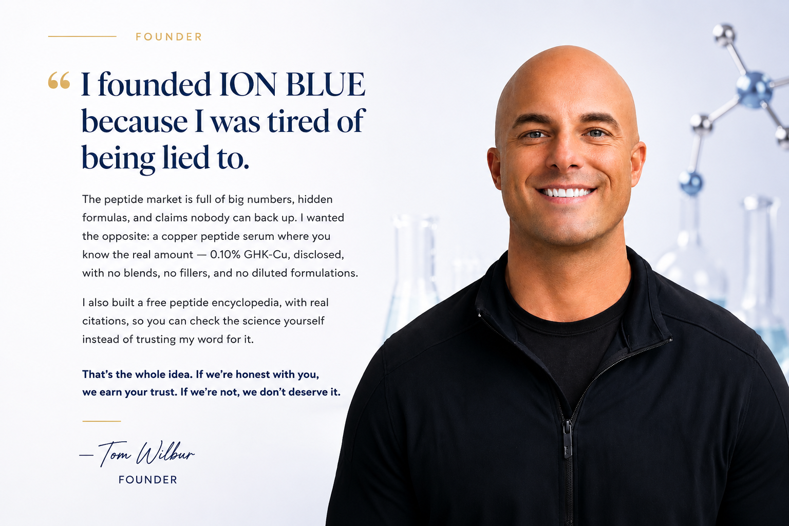 Photo of ION BLUE skincare founder, Tom Wilbur.