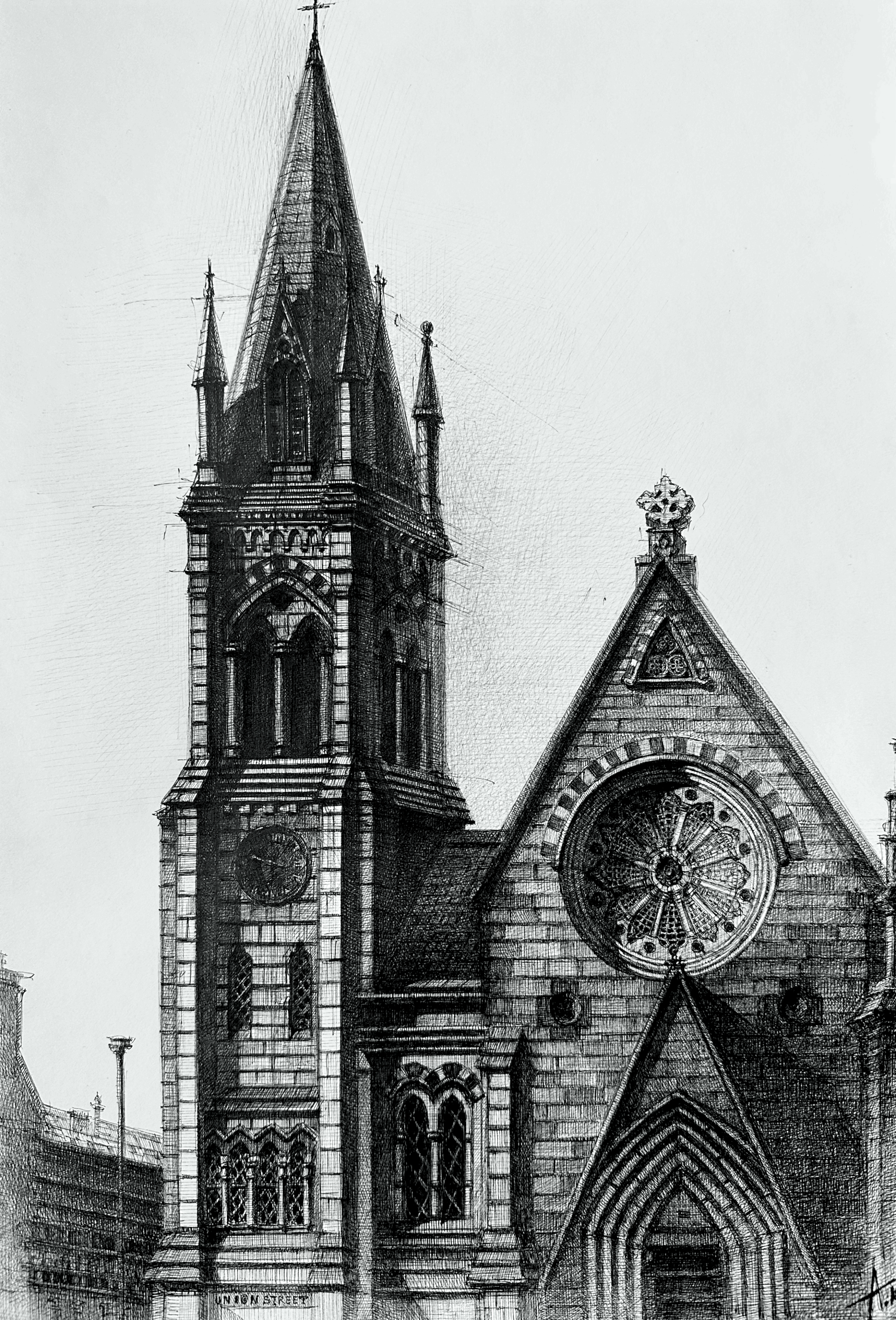 Gilcomston Church, Aberdeen - Signed Architectural Ink Print