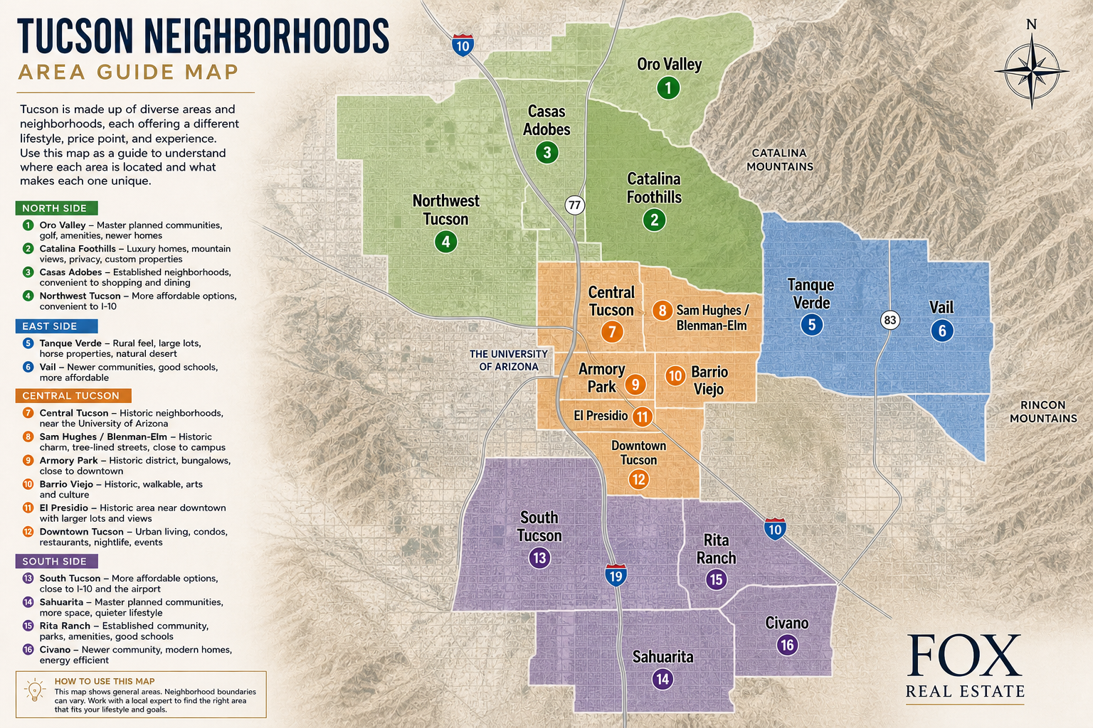 Tucson az neighborhood map