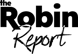 Logo with the text 'The Robin Report' in black, with 'Robin' in bold and 'Report' in a cursive font.