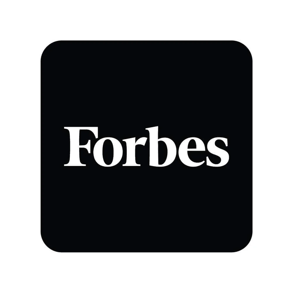 Black square with rounded corners and the white text "Forbes" in the center.