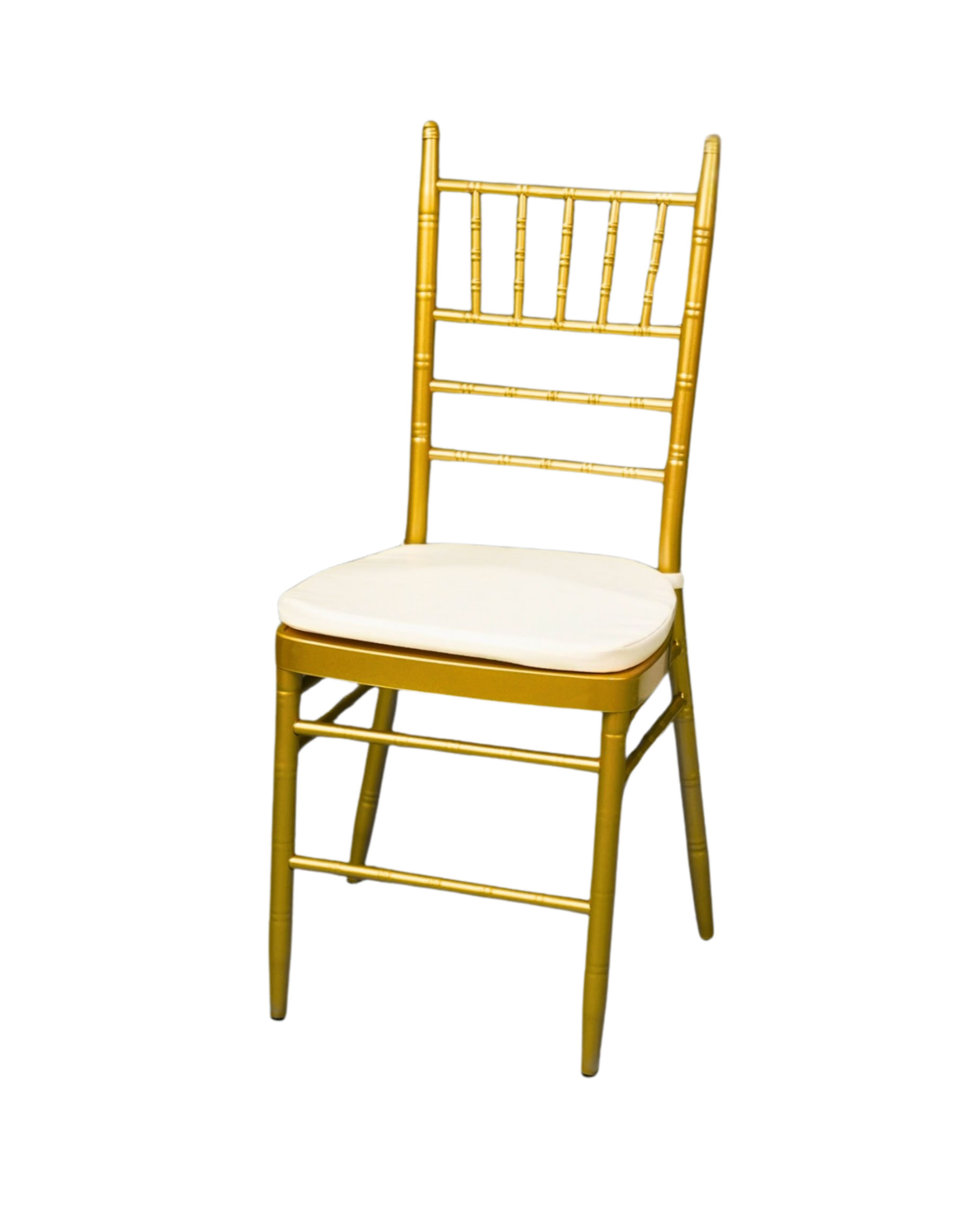 Gold chiavari chairs and luxury table setup for event in Baton Rouge