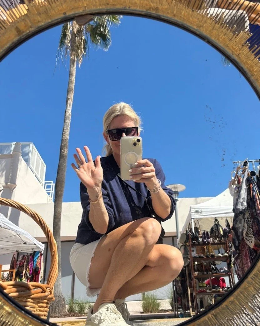 Hello Friends! A little "thrifting selfie" from a while back when I took home a vintage haul to save just for you. 

Cannot wait to share with you all of the fabulous found objects that I have been curating and collecting for White Palm Hom