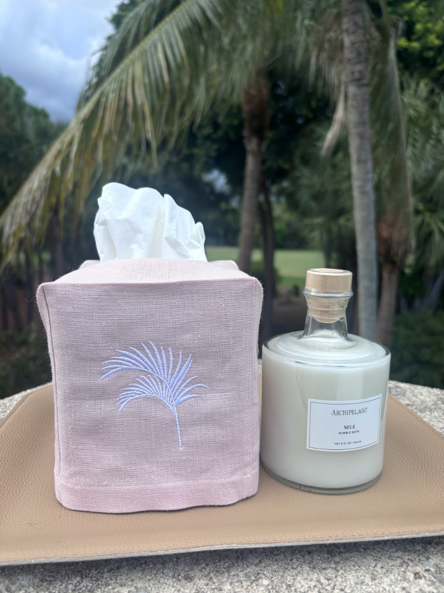 White Palm Signature Tissue Box Cover