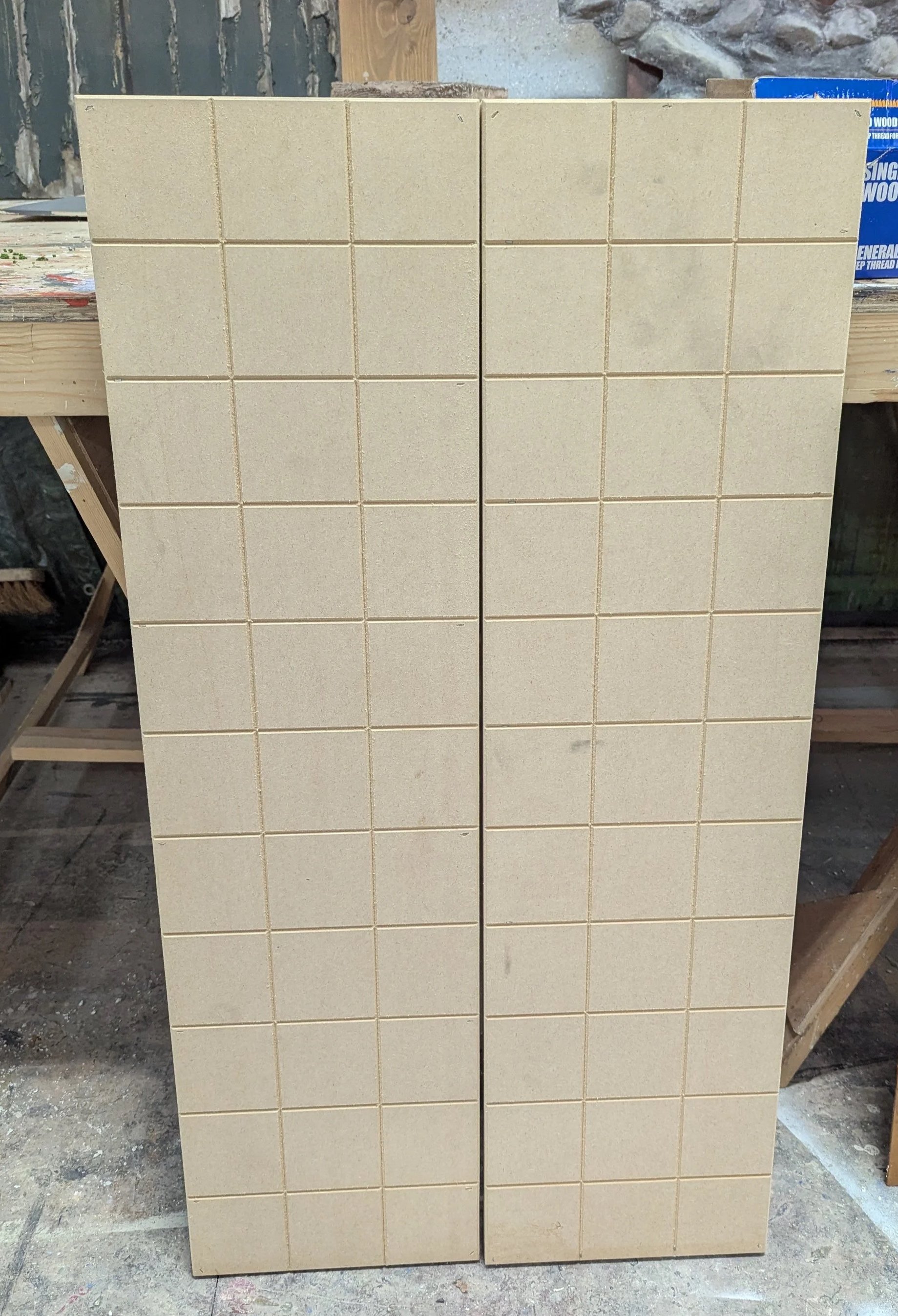 CNC'd MDF tiles