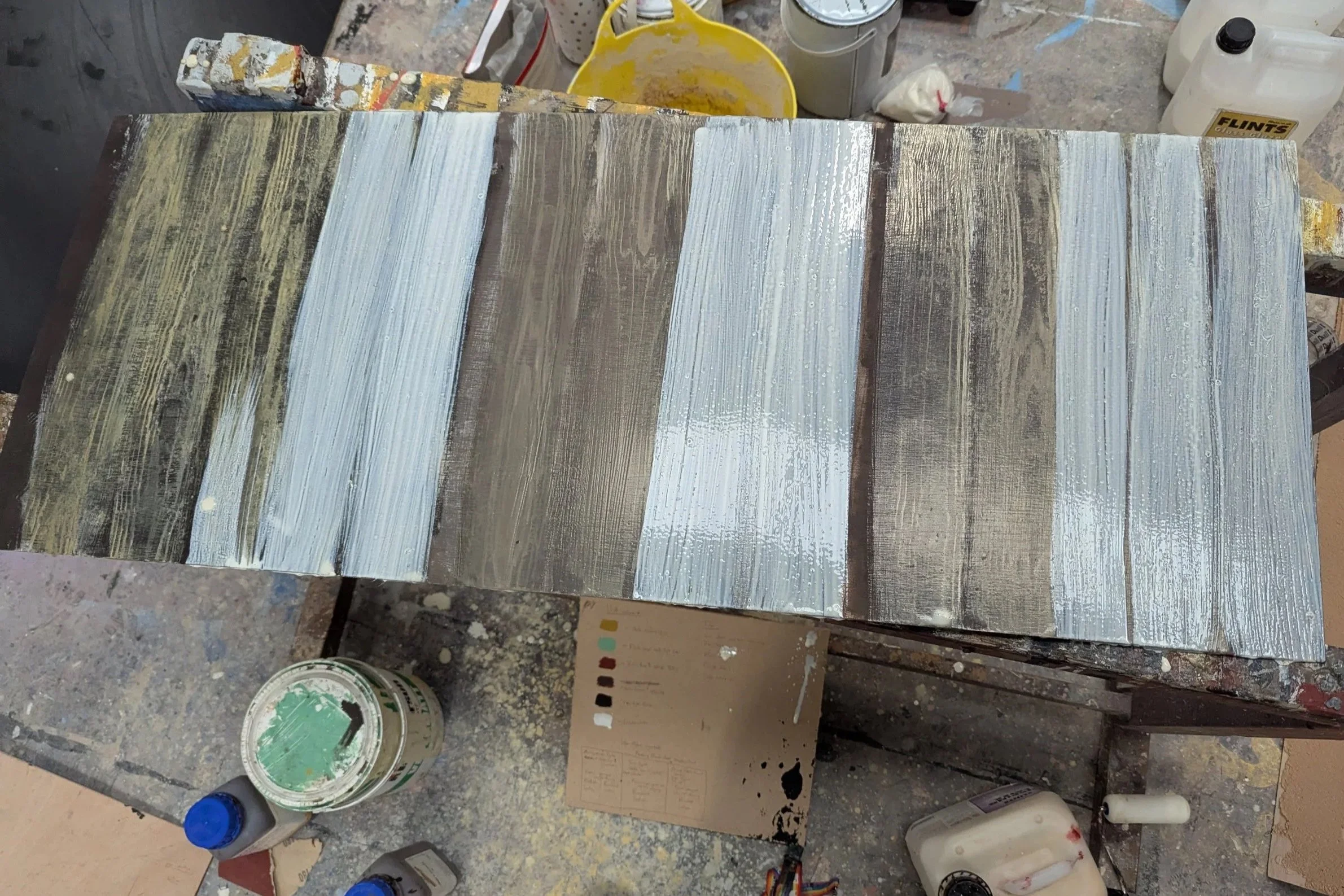 Back door- Applying latex for chipped paint effect