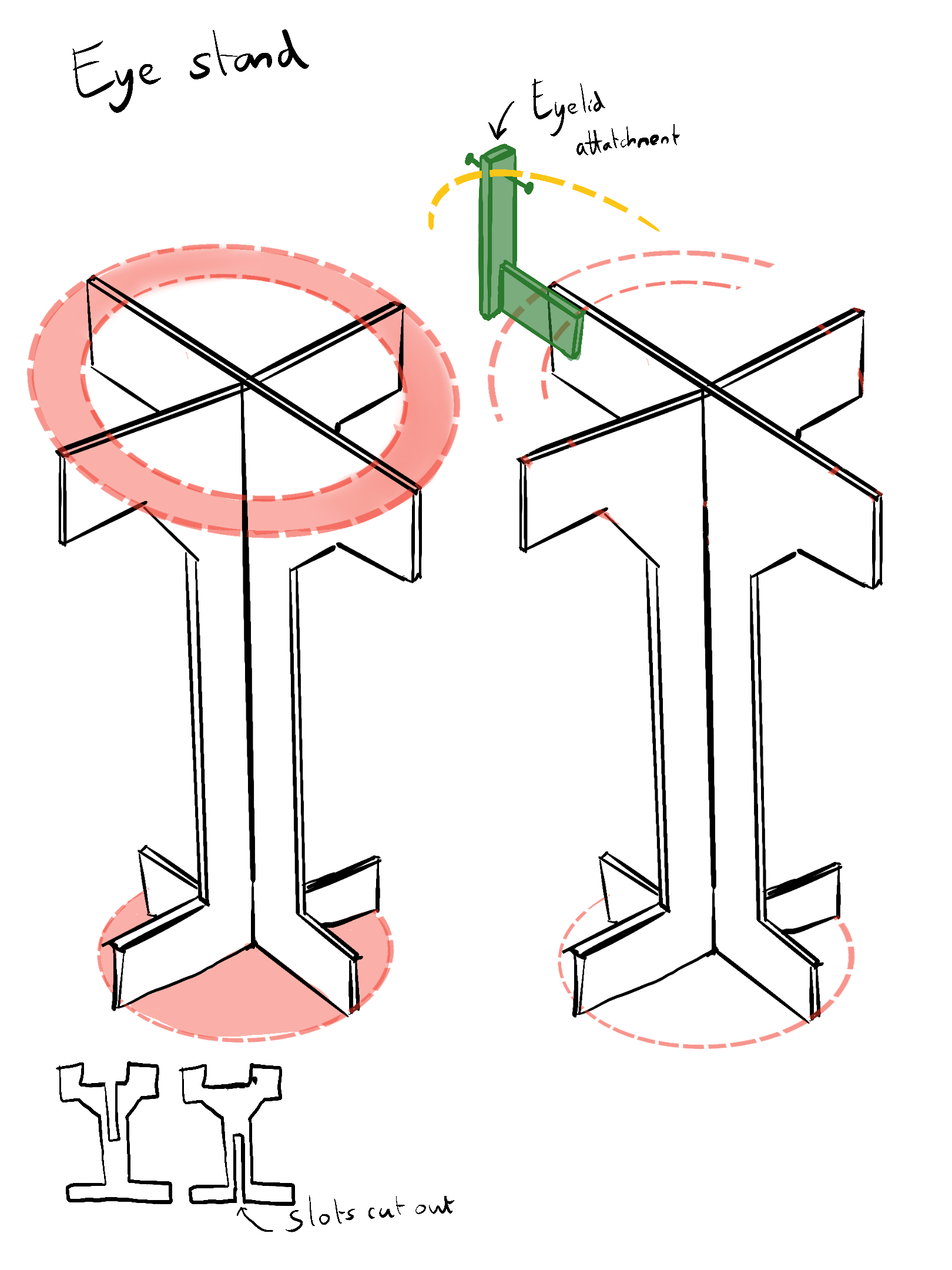 Designing a structure for giant eye test stand 