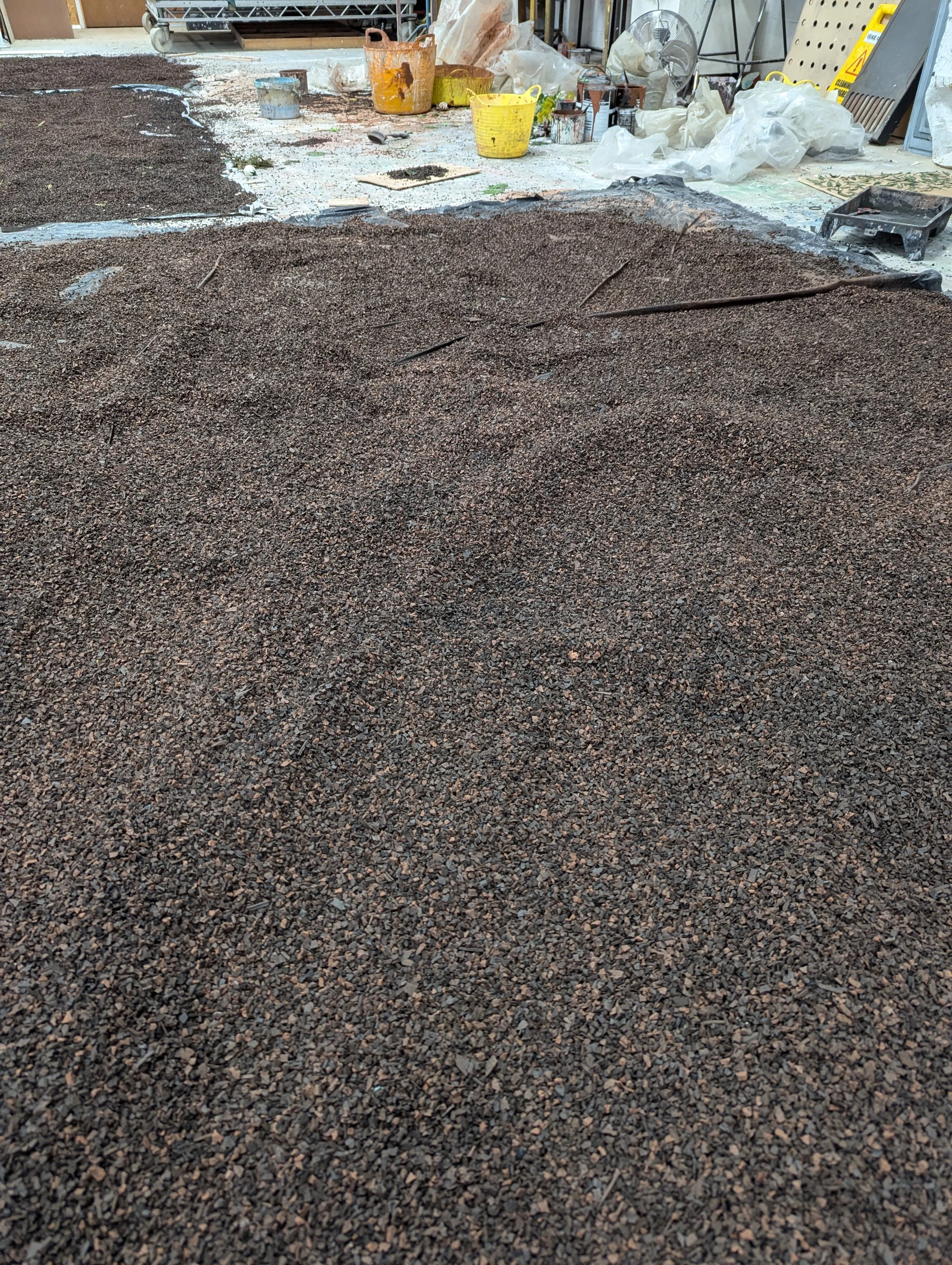 Painting the rubber crumb soil