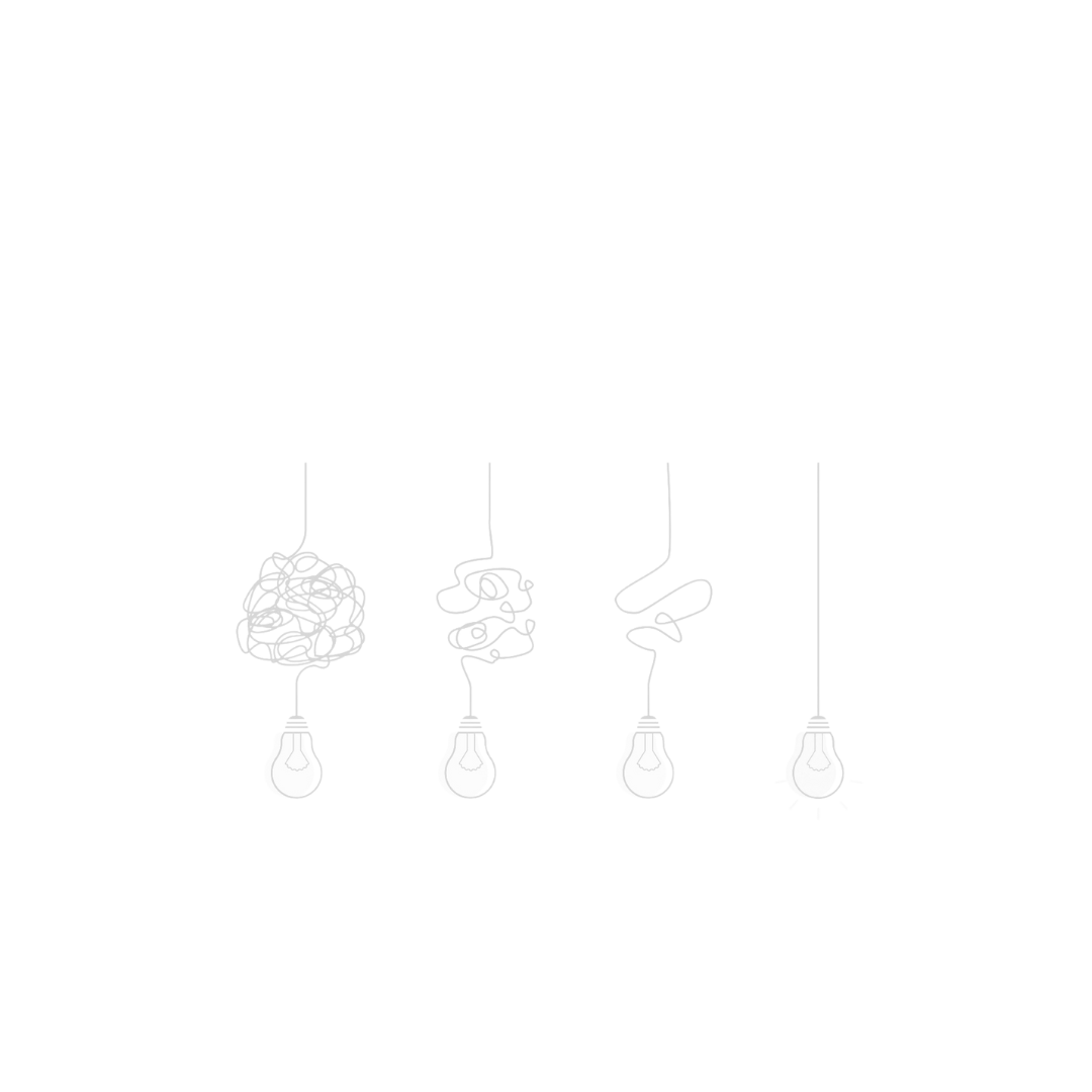 Black background with white text displaying 'AMY BALLHEIMER COUNSELING' and four hanging light bulbs, each with a different tangled filament design.
