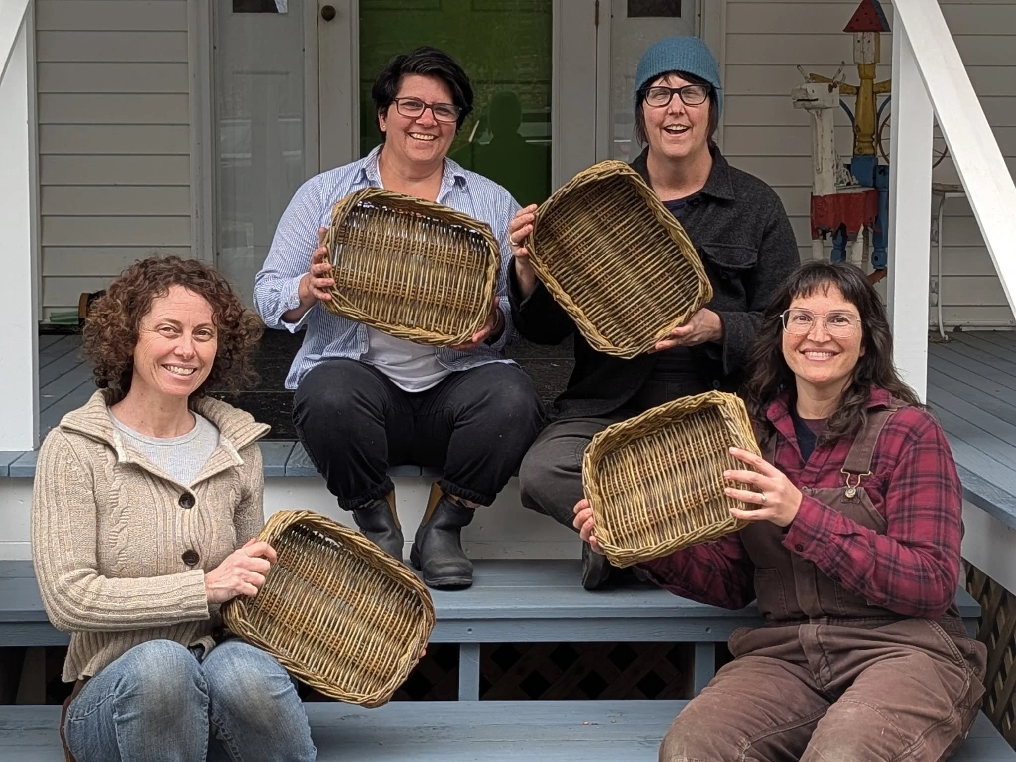 Wendling Willows Breakfast Tray Workshop 4 students showing off trays