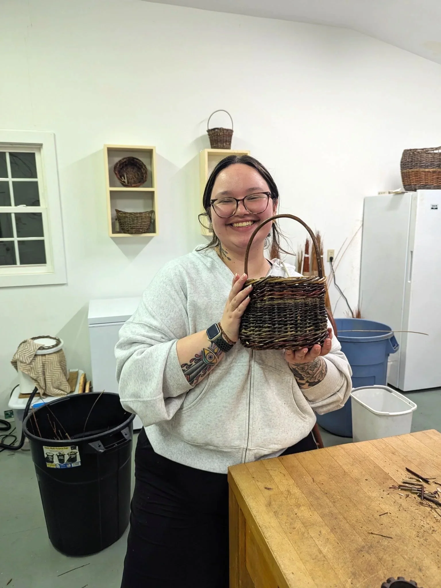 Wendling Willows Willow Workshops Student berry basket Williamstown, Massachusetts