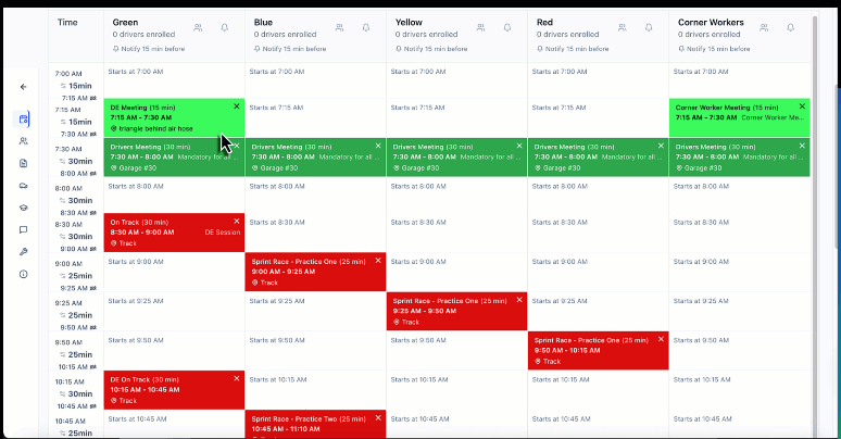 Drag-and-drop schedule builder demo