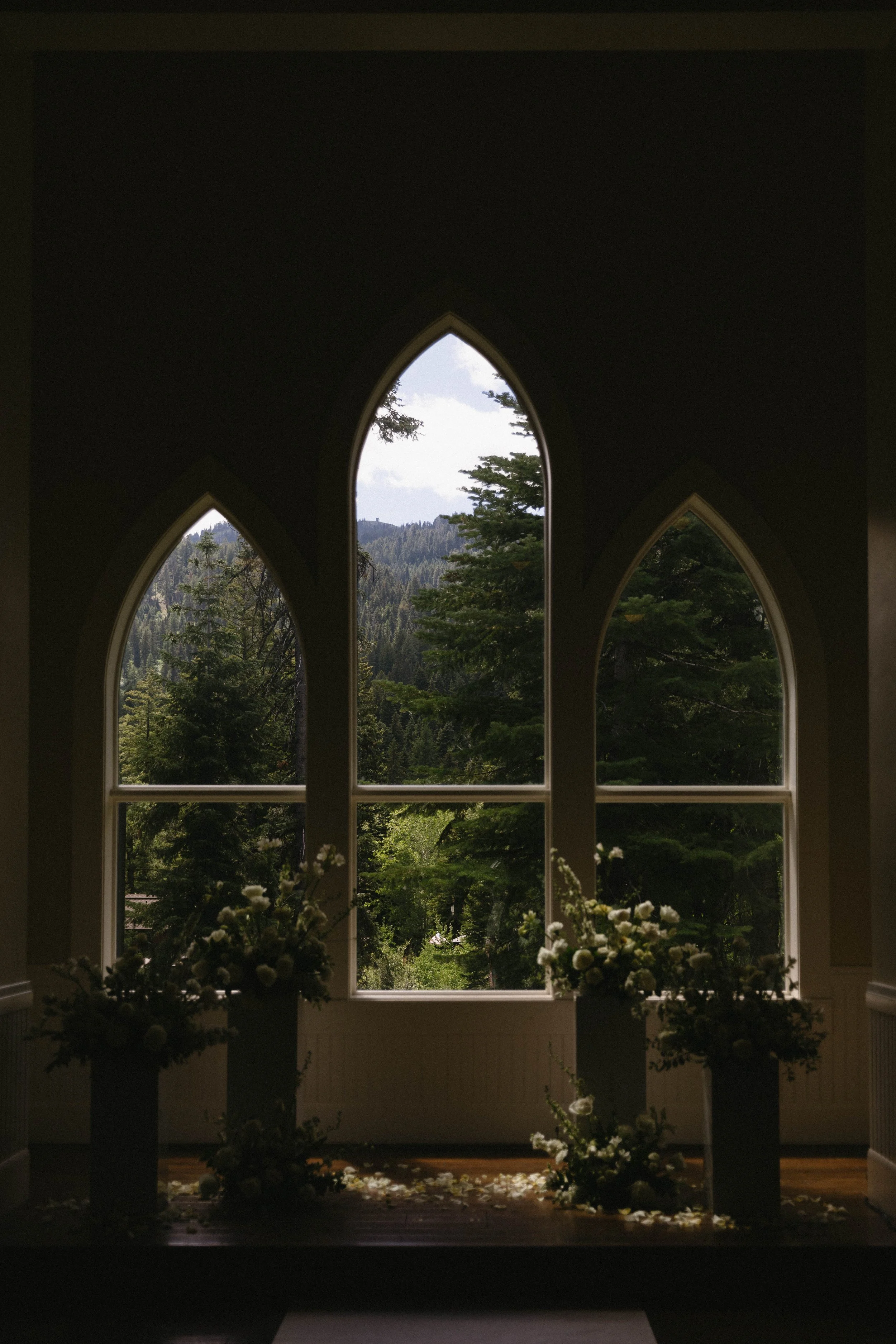 Mountain Chapel Wedding Ceremony Decor