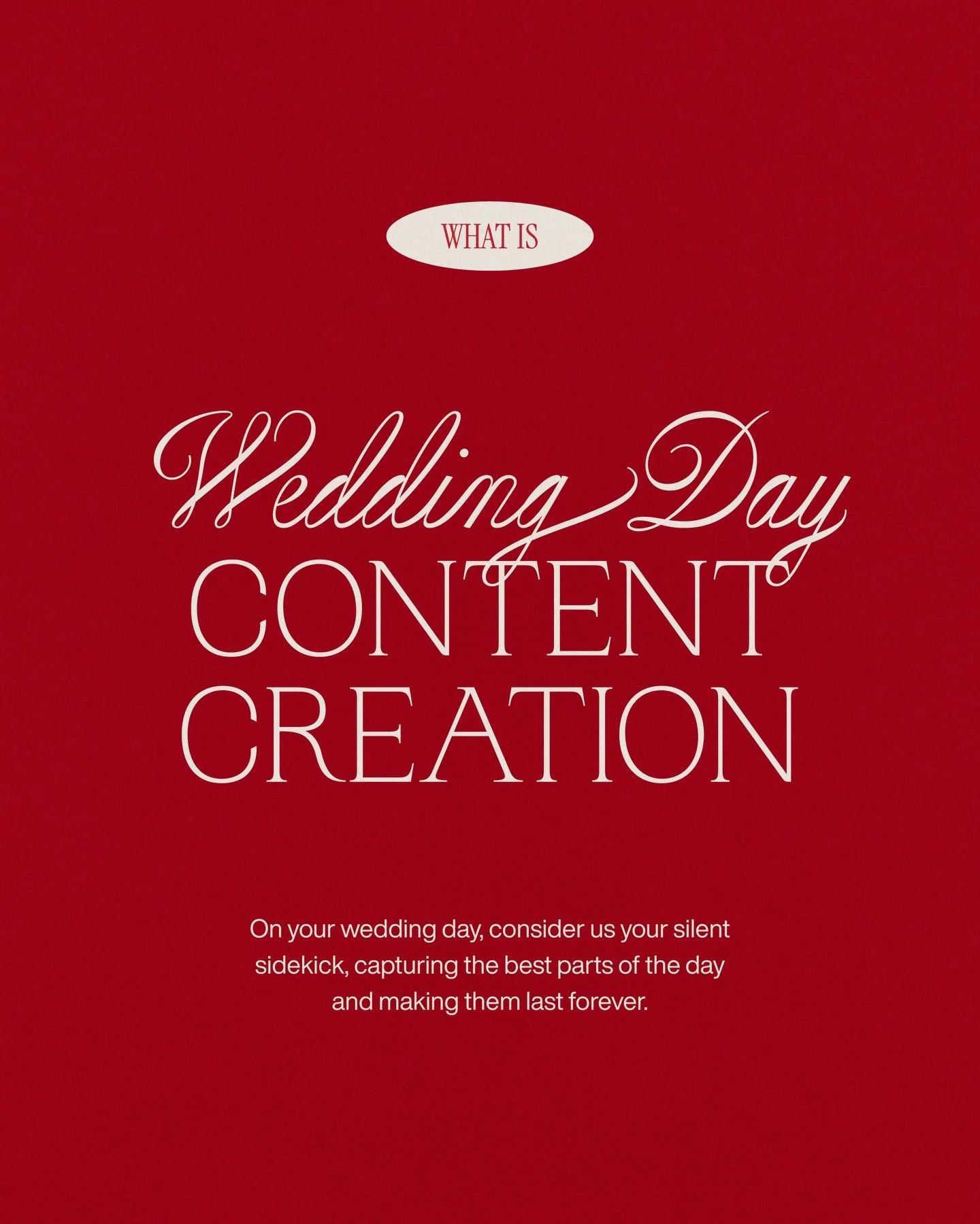What is Wedding Day Content Creation?

Our goal isn&rsquo;t to replace a videographer or a photographer at all. The intention is simply to be a fly on the wall, quietly capturing the little details. The pure emotion. The experience as it unfolds. 

E