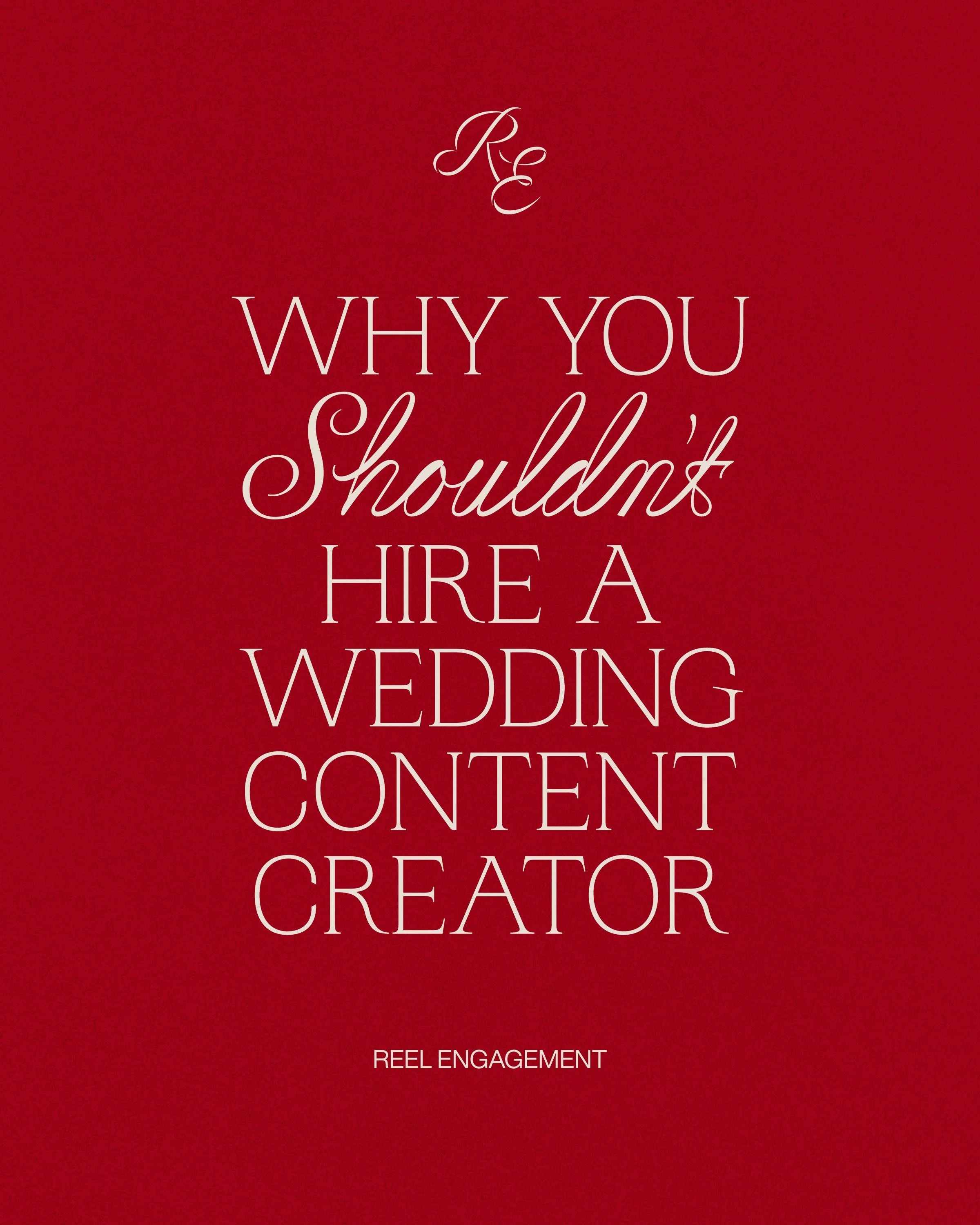 So yeah&hellip;maybe don&rsquo;t hire one 😉 

#reelengagement #weddingdaycontentcreation #weddingcontent #contentcreators #2026brides