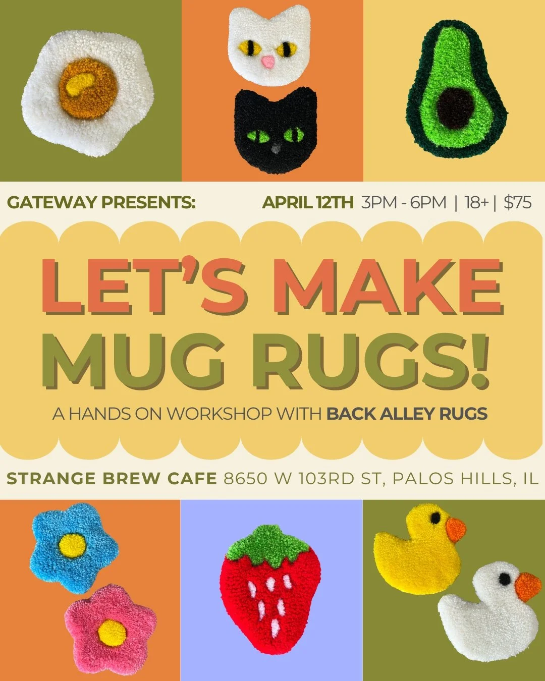 Mug Rugs with Back Alley Rugs! 