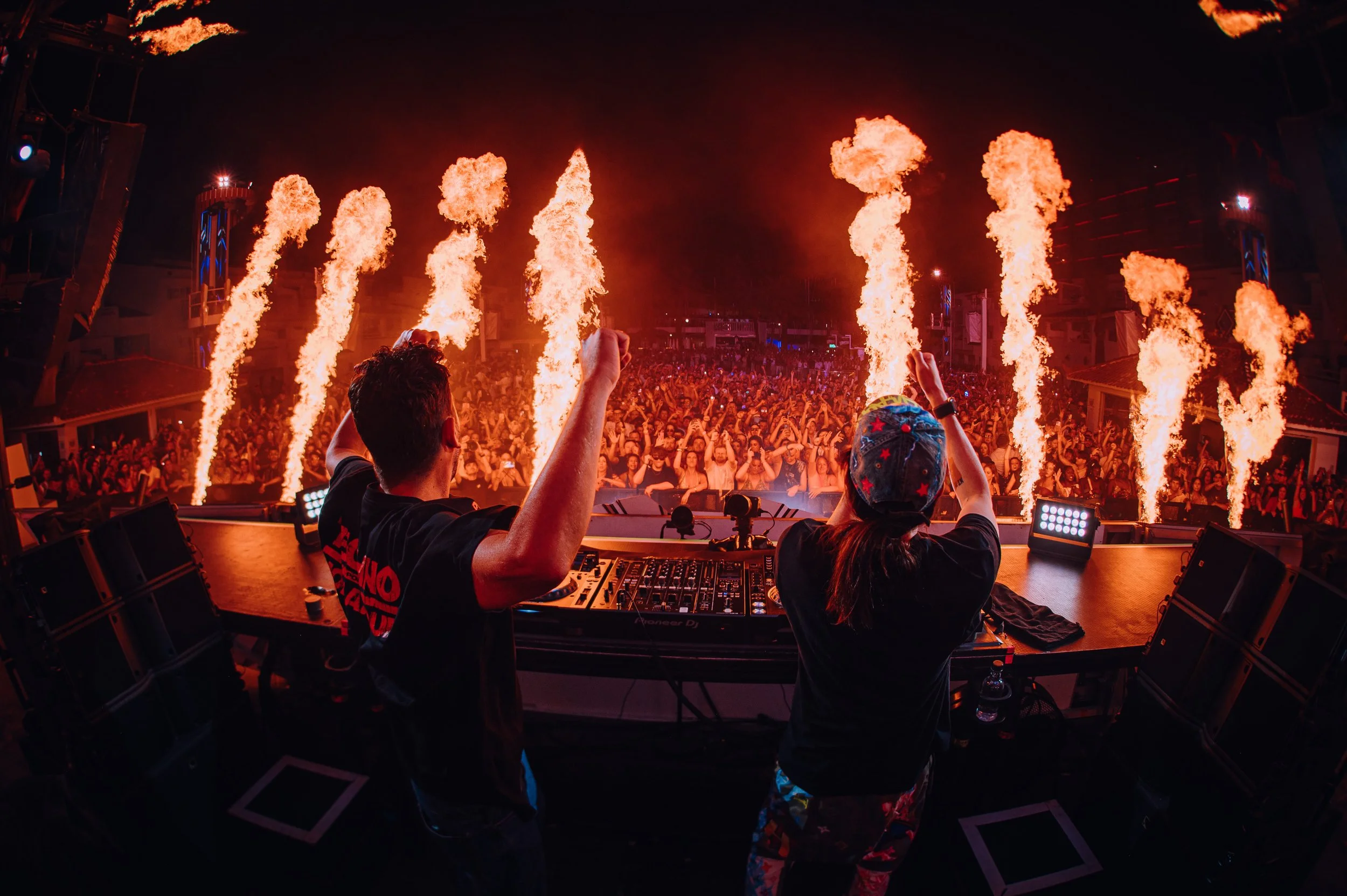 Steve Aoki and Dimitri Vegas in 2025 at Ushuaia Ibiza. by James Bridle