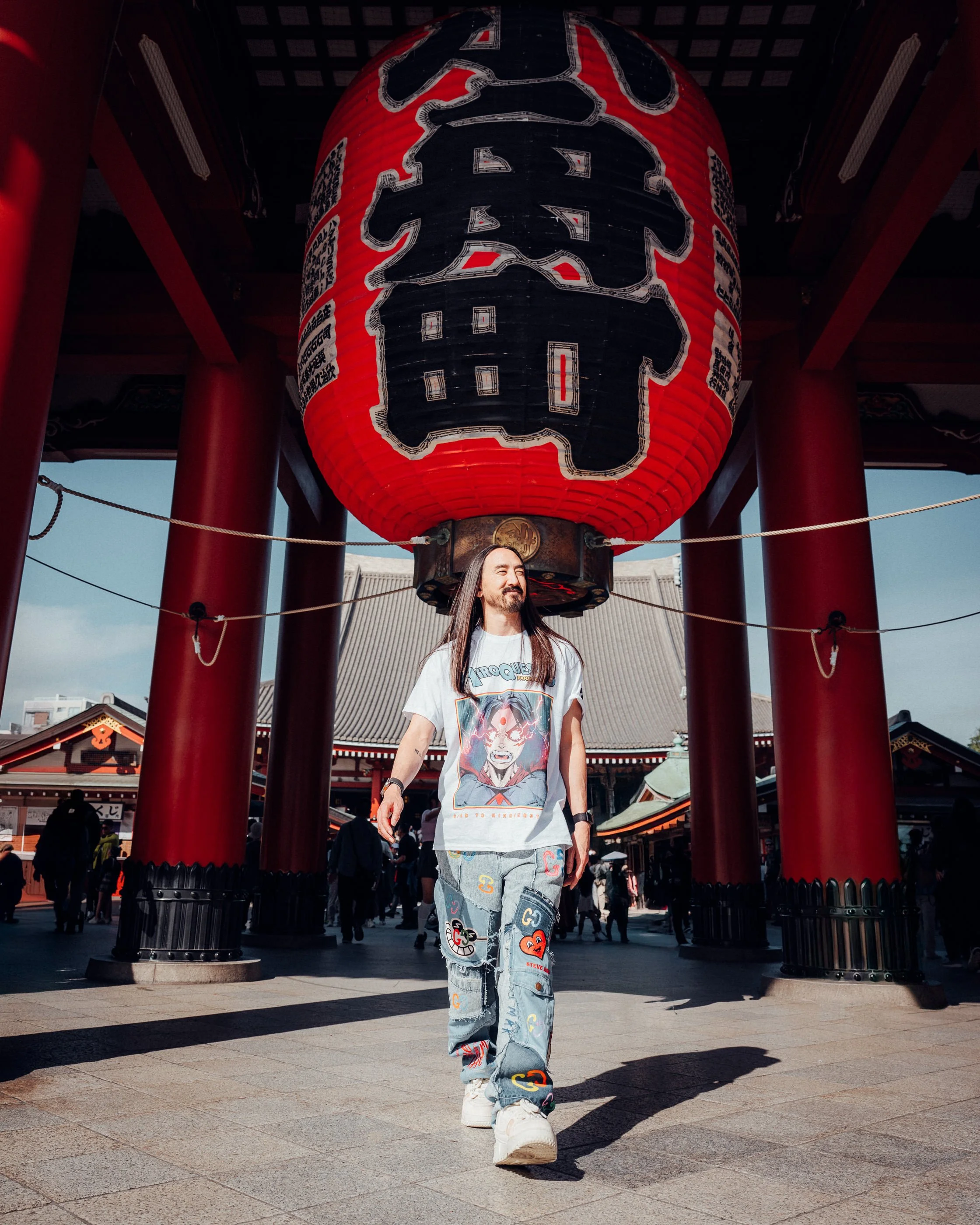 Steve Aoki Japan, Tokyo's Senso-ji Temple. Captured by James Bridle Tour and Music Photographer