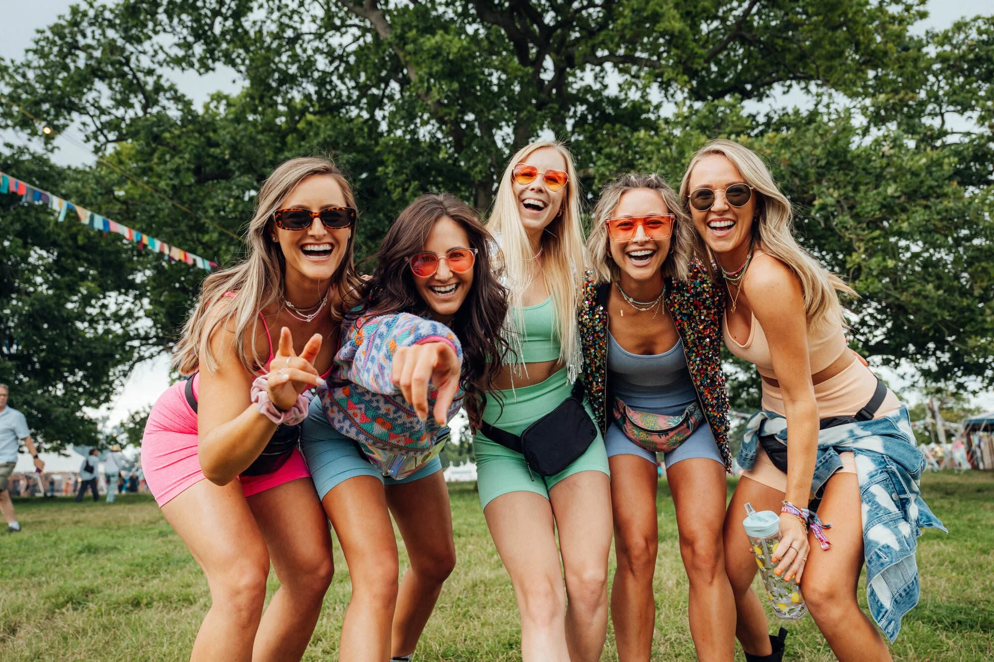 Wilderness Festival goers dancing to camera in 2024. Captured by James Bridle. 